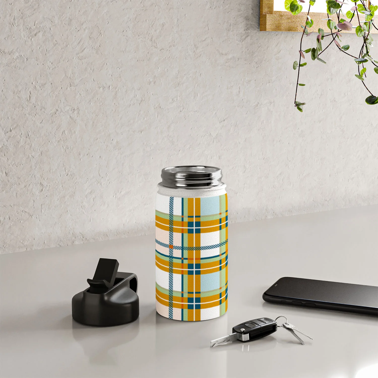 Marta Barragan Camarasa Warm Plaid Fusion Water Bottle - Image 8
