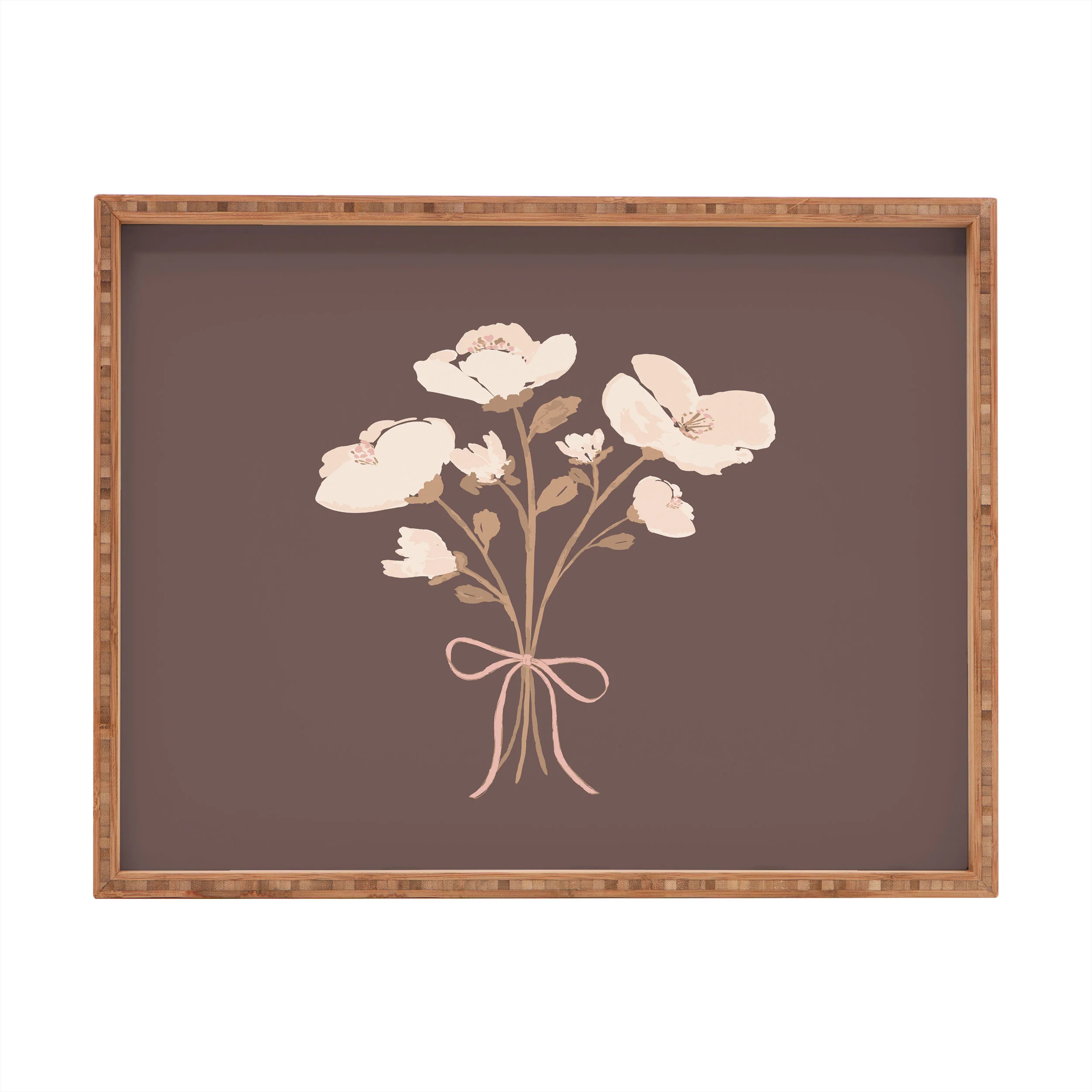 marufemia Delicate bouquet of flowers wi Rectangular Tray
