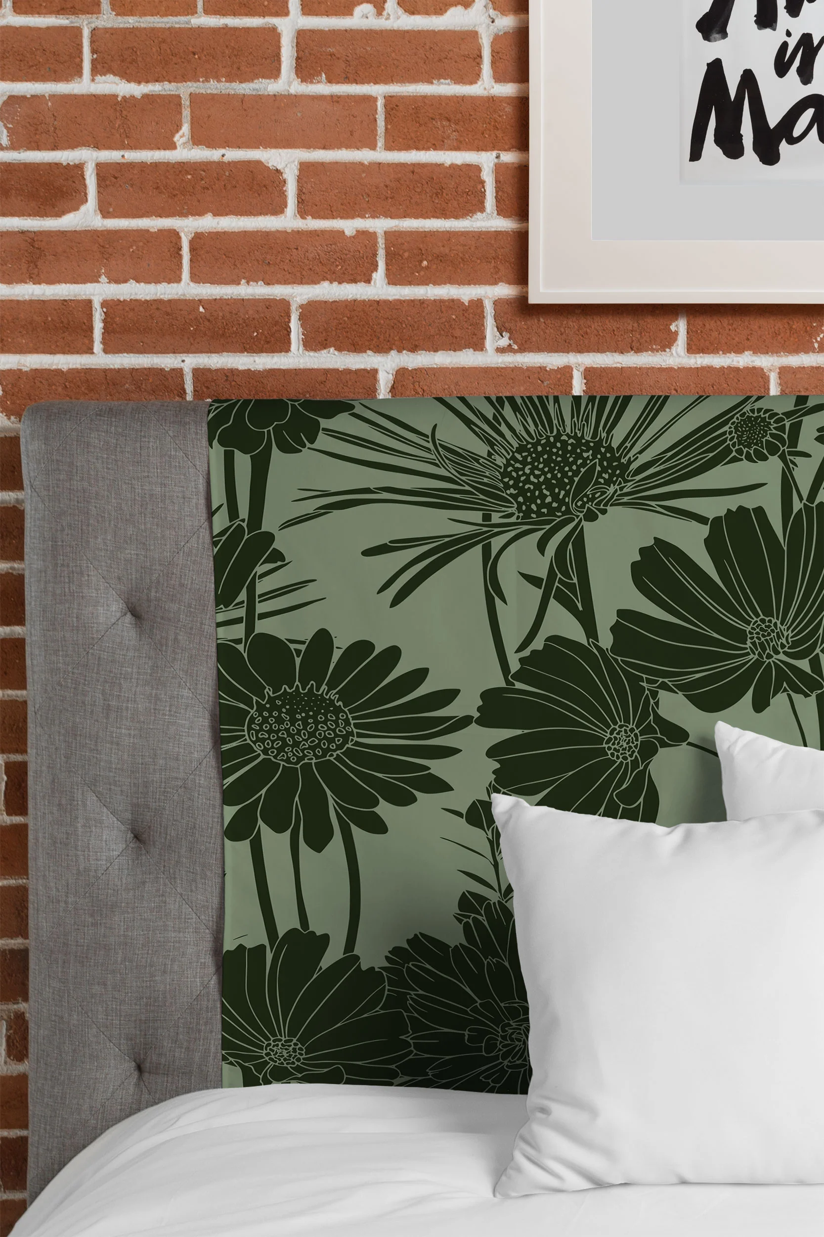 Megan Morris Floral Prints Dark Green Tapestry - Image 3