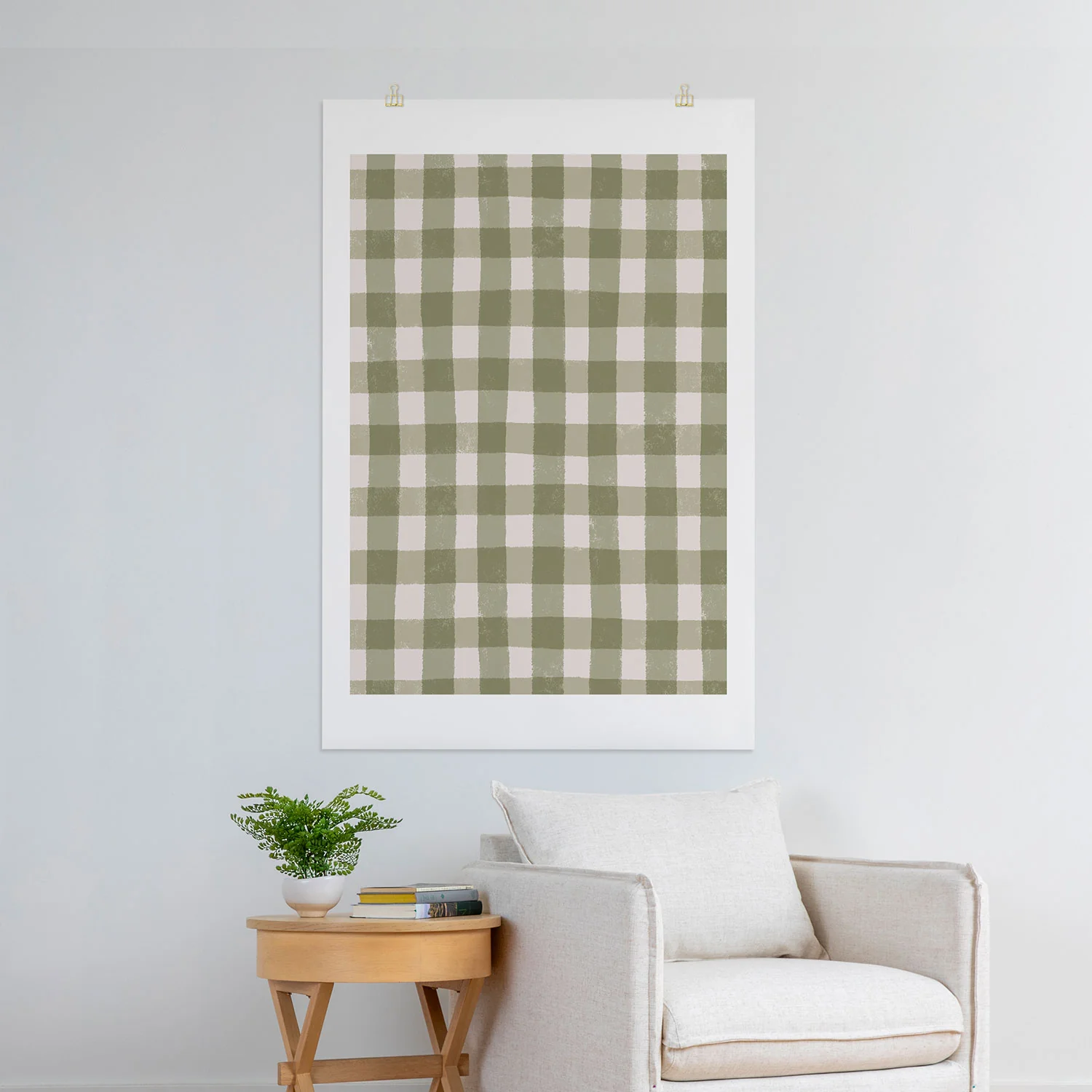 Menina Lisboa Rustic Green Plaid Art Print - Image 27