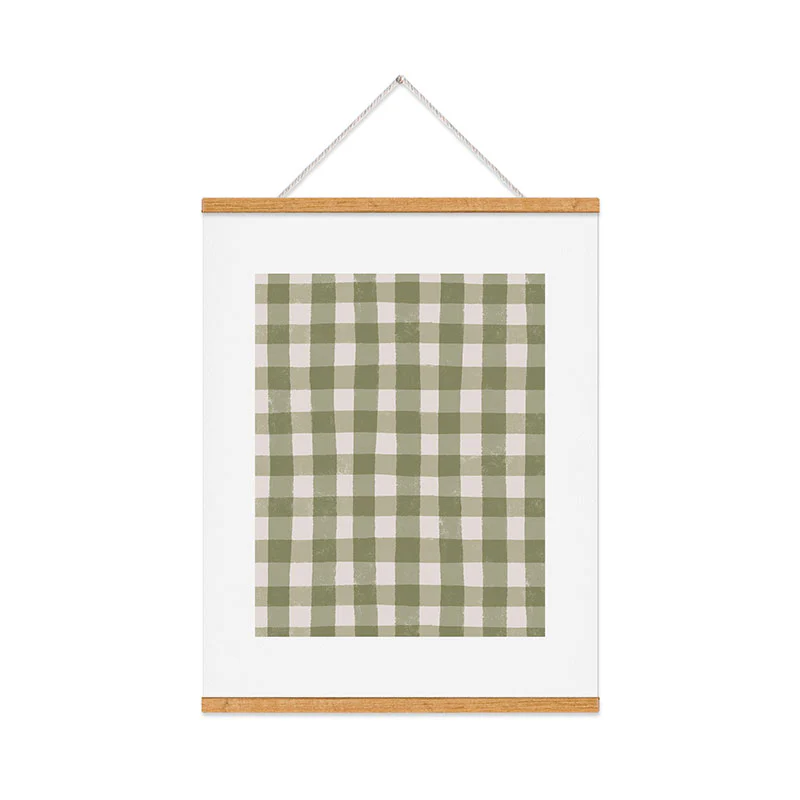 Menina Lisboa Rustic Green Plaid Art Print - Image 34