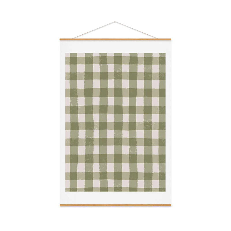 Menina Lisboa Rustic Green Plaid Art Print - Image 52