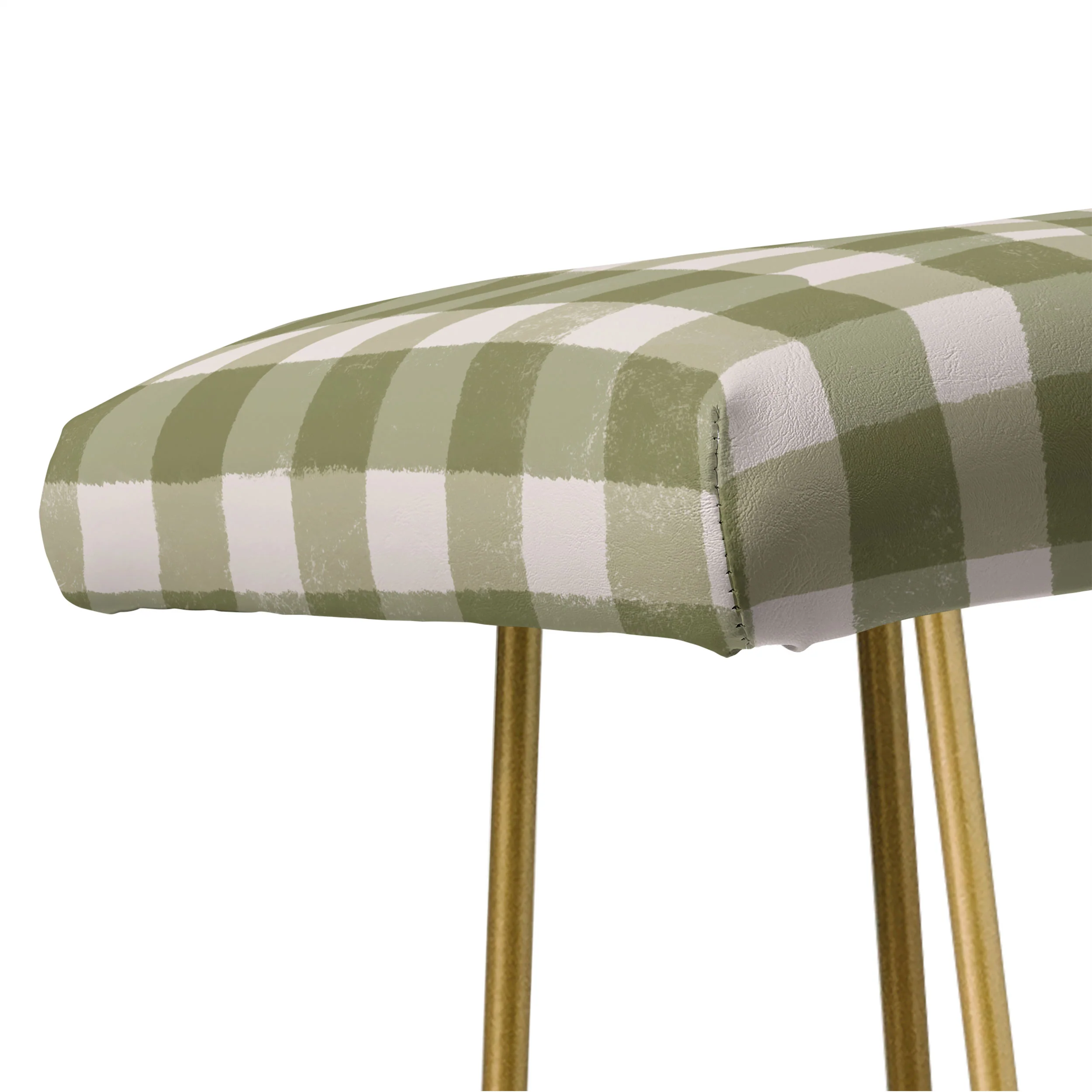Menina Lisboa Rustic Green Plaid Bench - Image 5
