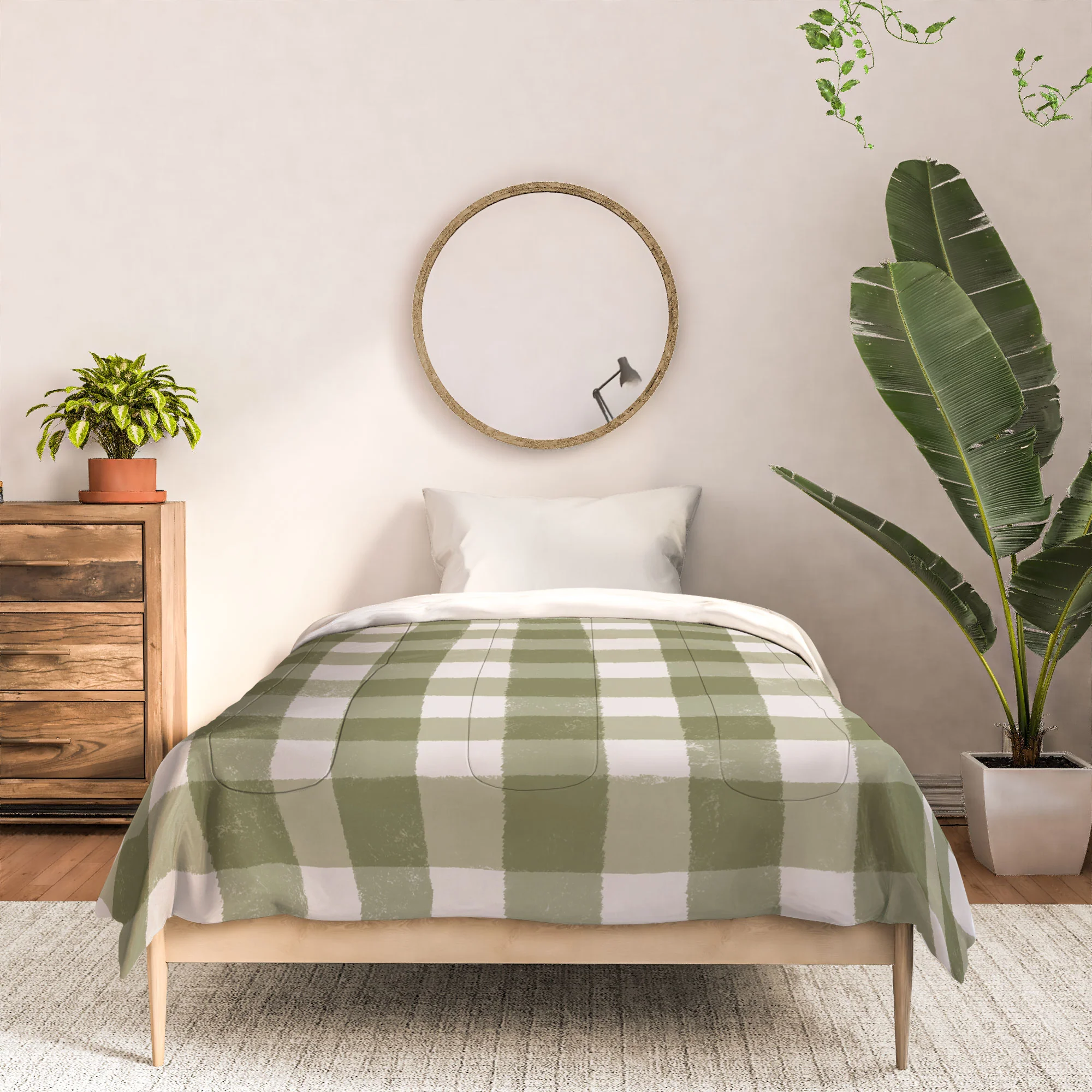 Menina Lisboa Rustic Green Plaid Comforter - Image 6
