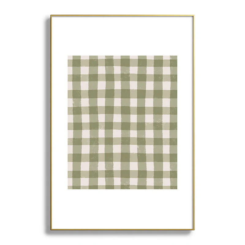 Menina Lisboa Rustic Green Plaid Metal Framed Art Print - Image 37