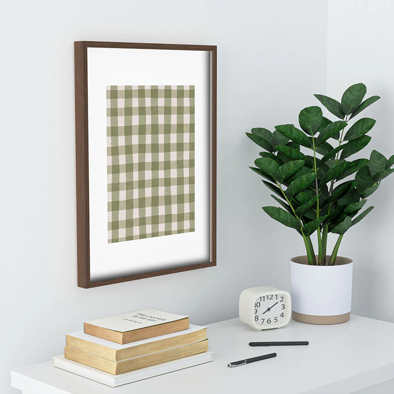 Menina Lisboa Rustic Green Plaid Recessed Framing Rectangle - Image 24