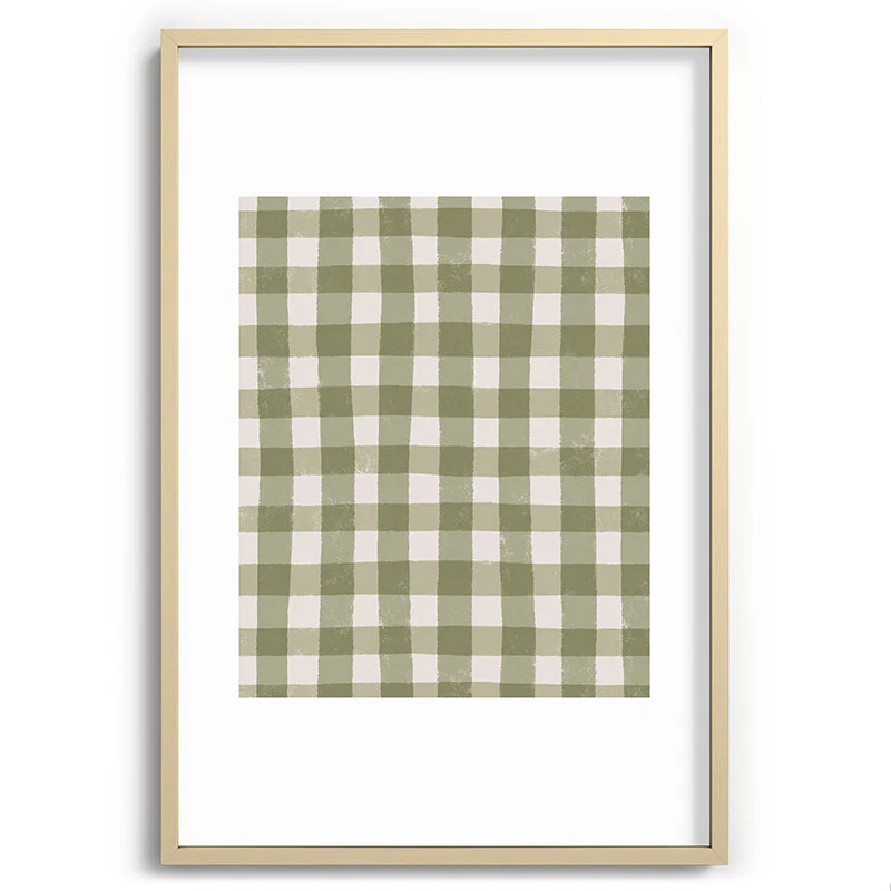 Menina Lisboa Rustic Green Plaid Recessed Framing Rectangle - Image 29