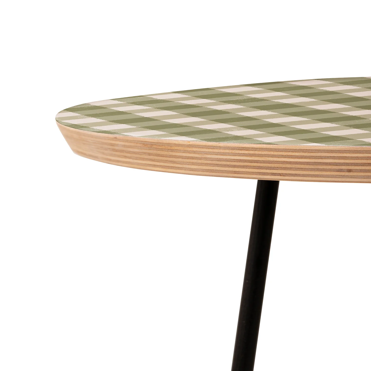 Menina Lisboa Rustic Green Plaid Round Side Table - Image 6