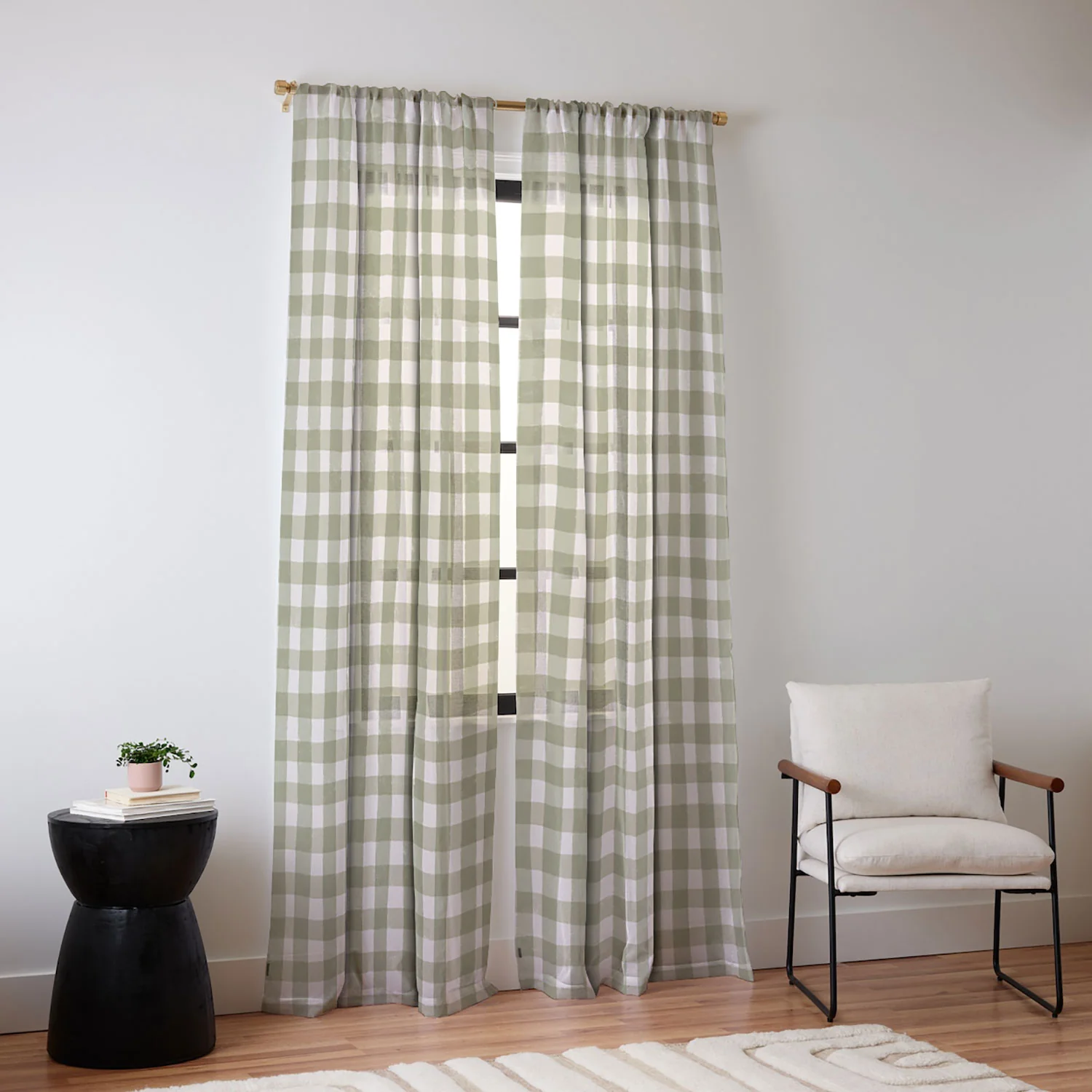 Menina Lisboa Rustic Green Plaid Sheer Non Repeat - Image 2