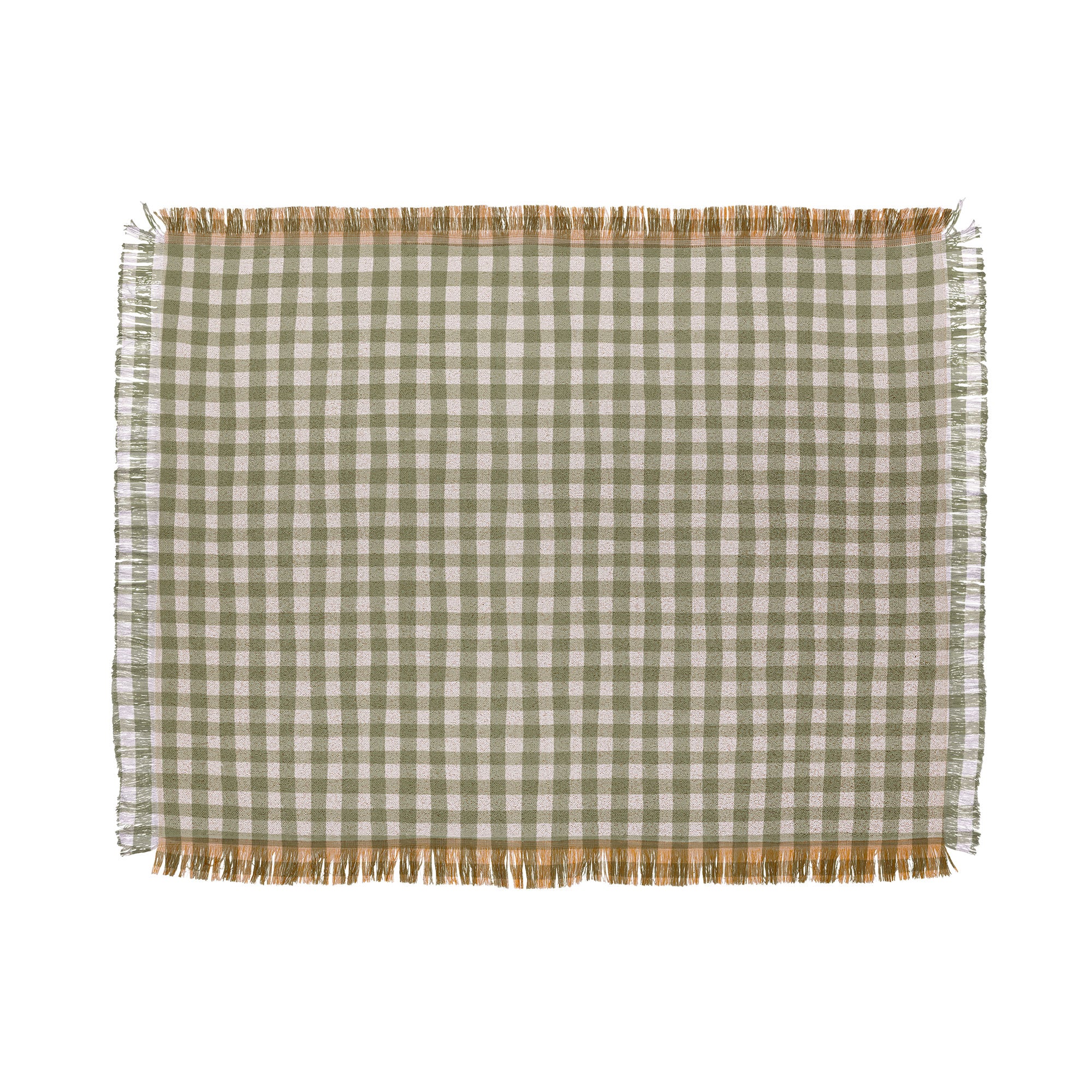 Menina Lisboa Rustic Green Plaid Throw Blanket