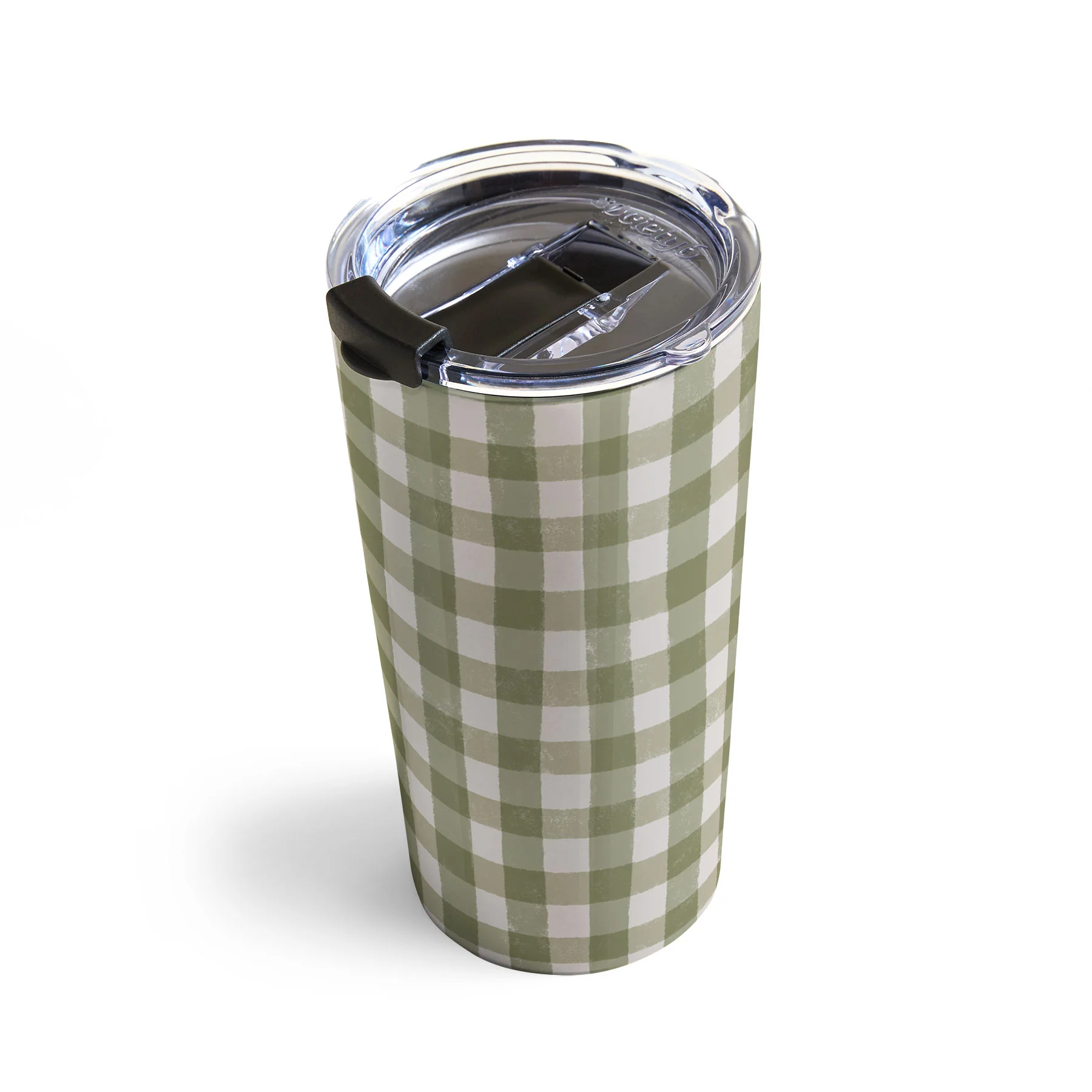 Menina Lisboa Rustic Green Plaid Travel Mug - Image 4