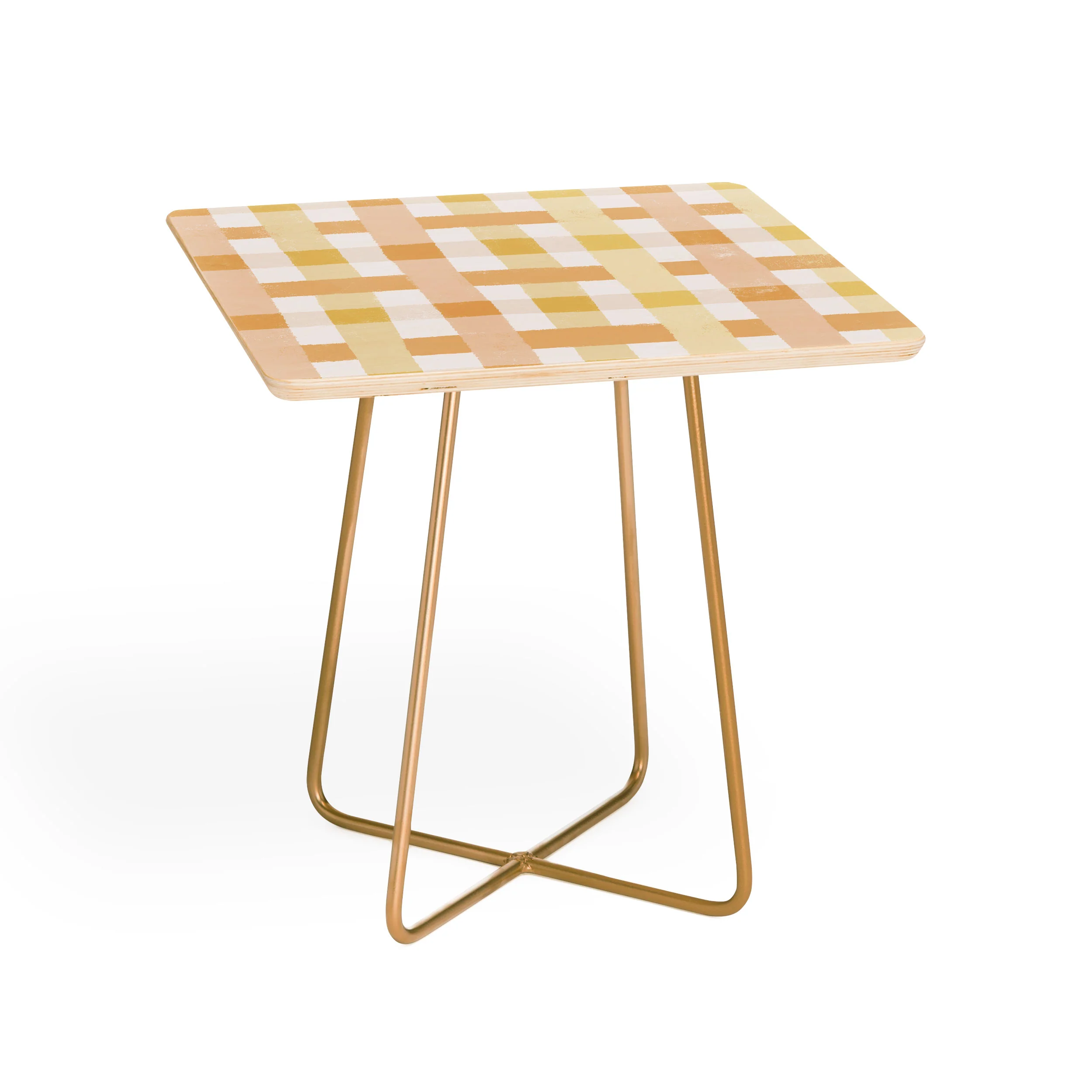 Menina Lisboa Yellow Pink Gingham Side Table