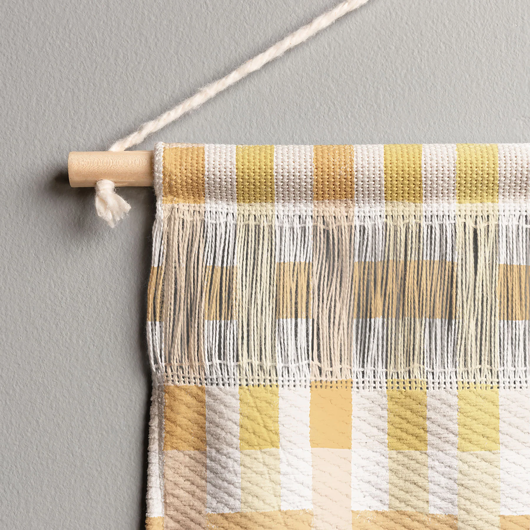 Menina Lisboa Yellow Pink Gingham Wall Hanging Portrait - Image 6