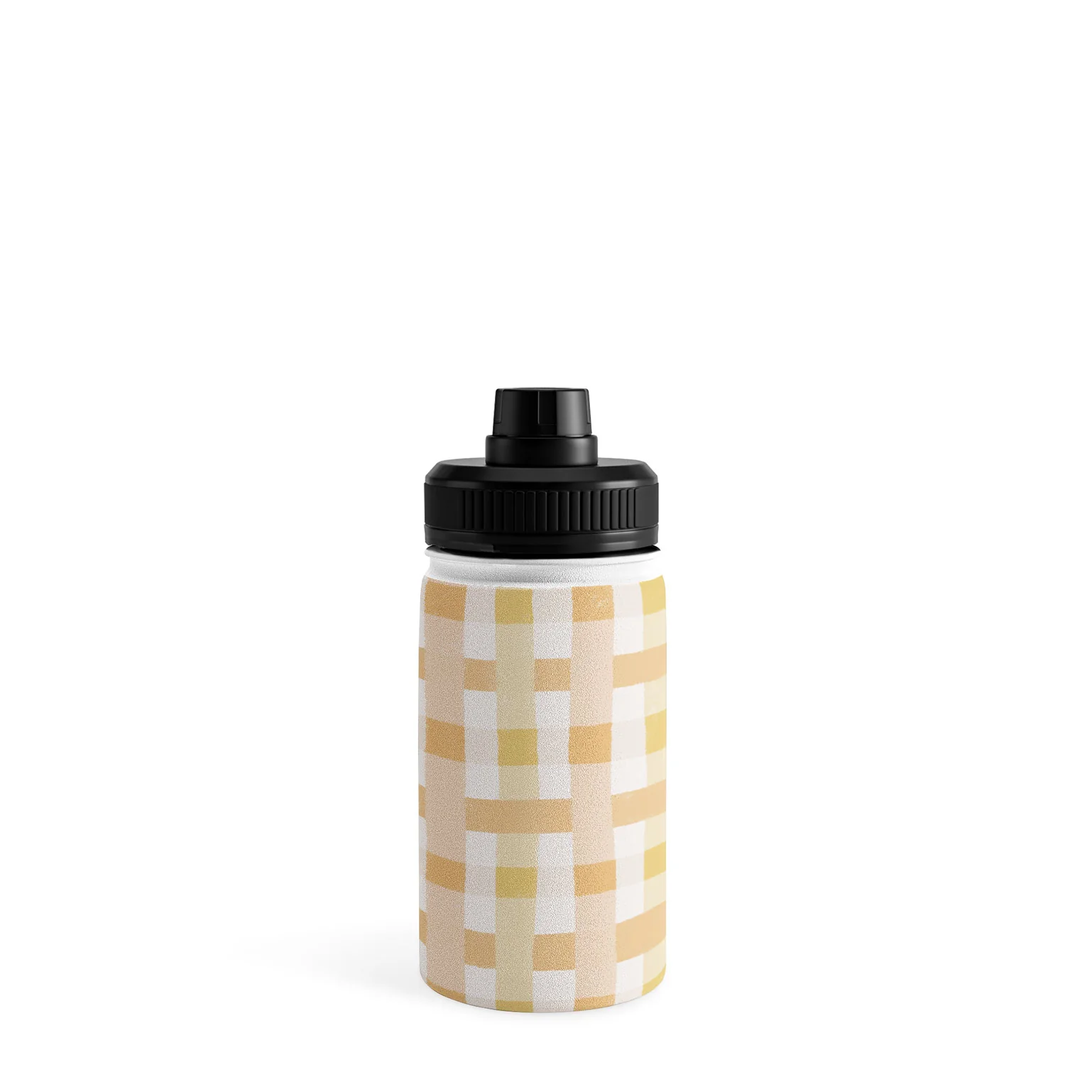 Menina Lisboa Yellow Pink Gingham Water Bottle - Image 2