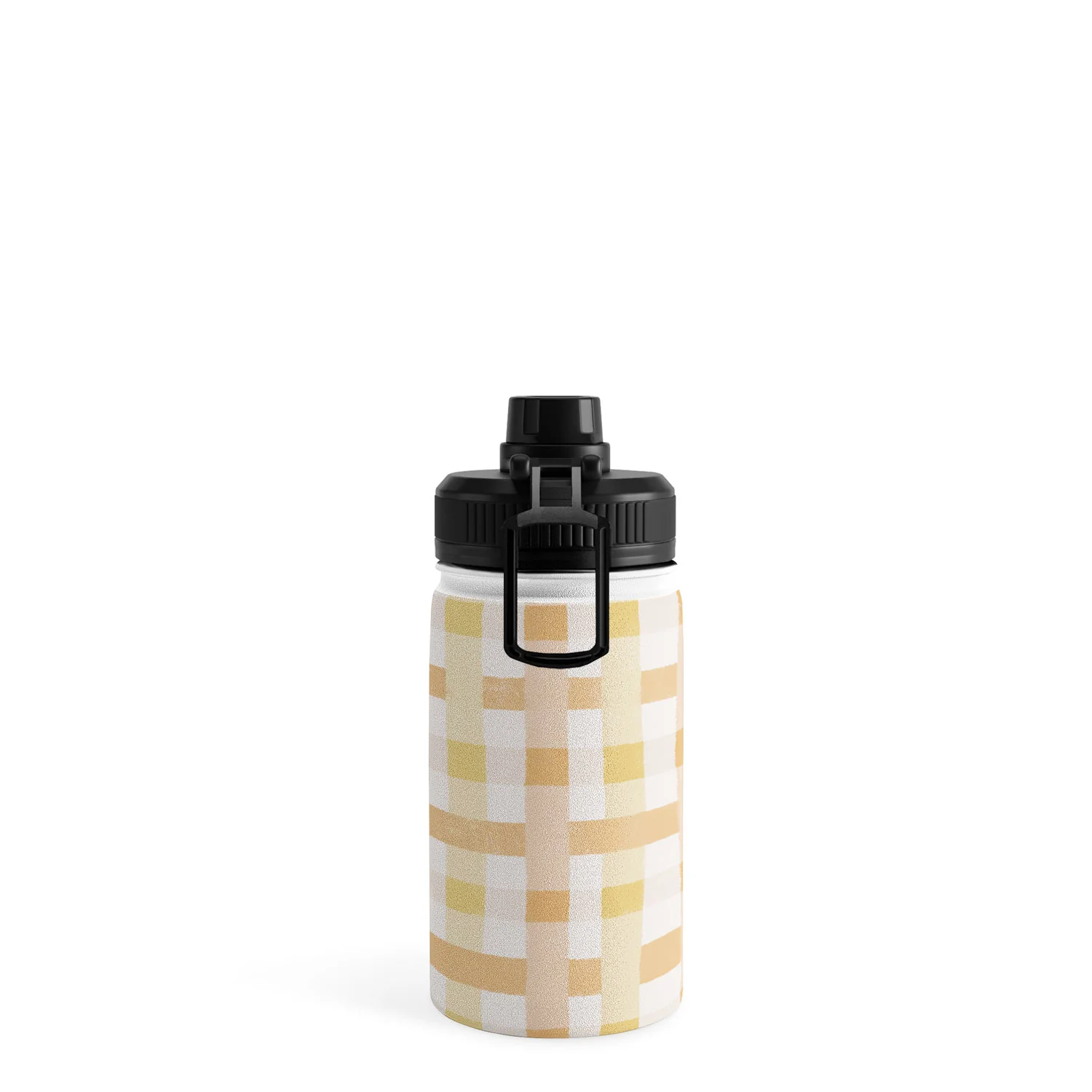 Menina Lisboa Yellow Pink Gingham Water Bottle - Image 3