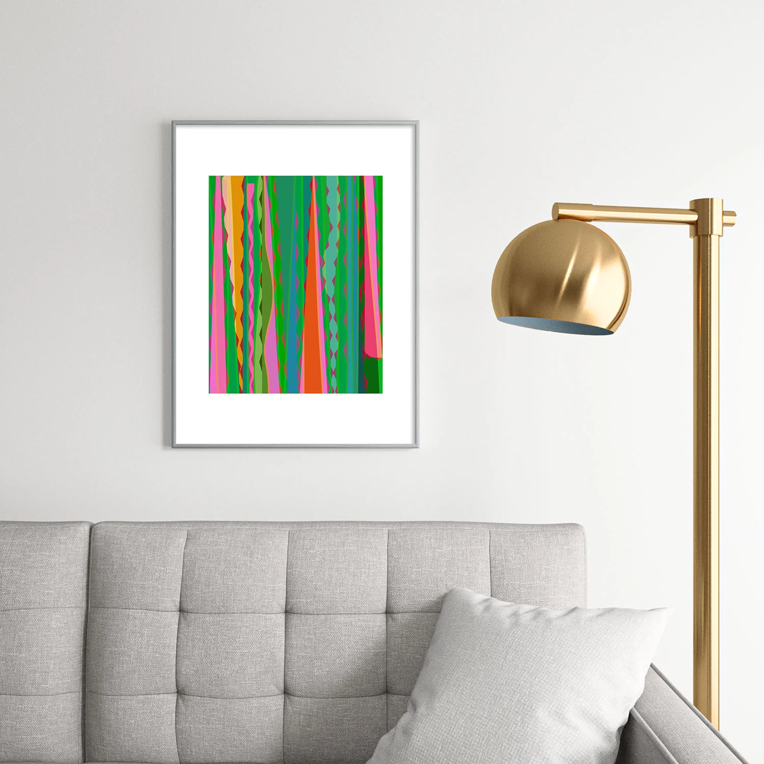 Mirimo Bazaar Brazil Green Metal Framed Art Print - Image 30