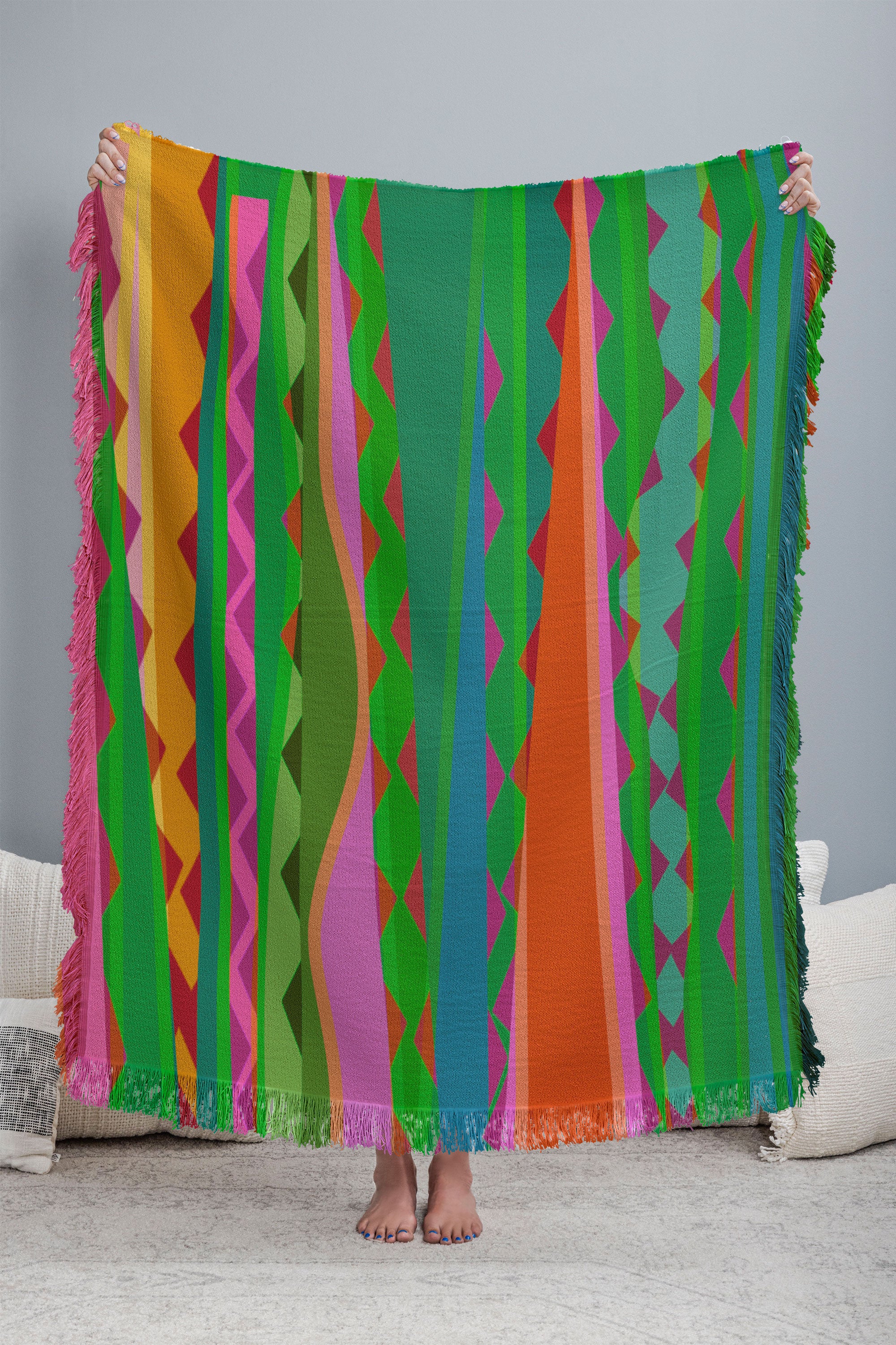 Mirimo Bazaar Brazil Green Throw Blanket - Image 3