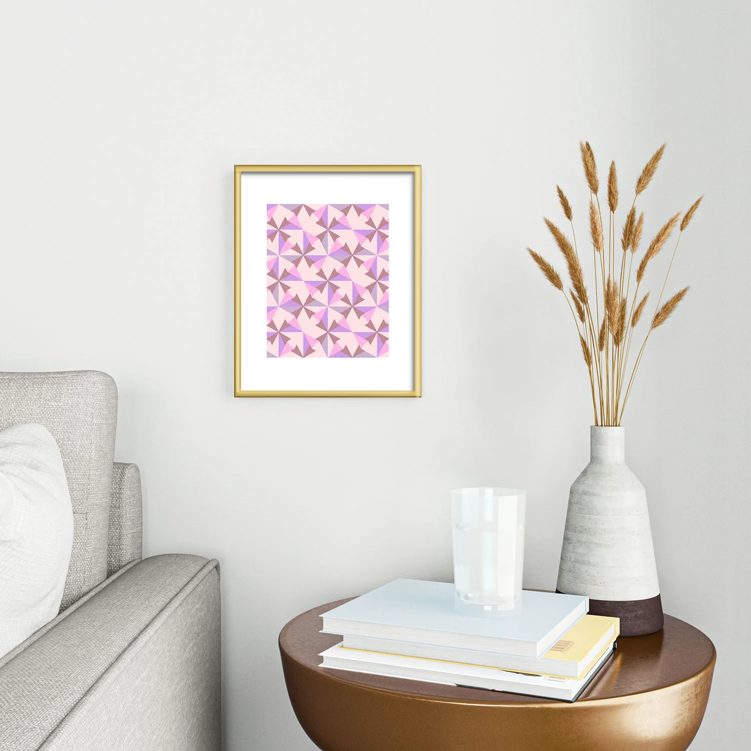 Mirimo Bosa Rosado Metal Framed Art Print - Image 2