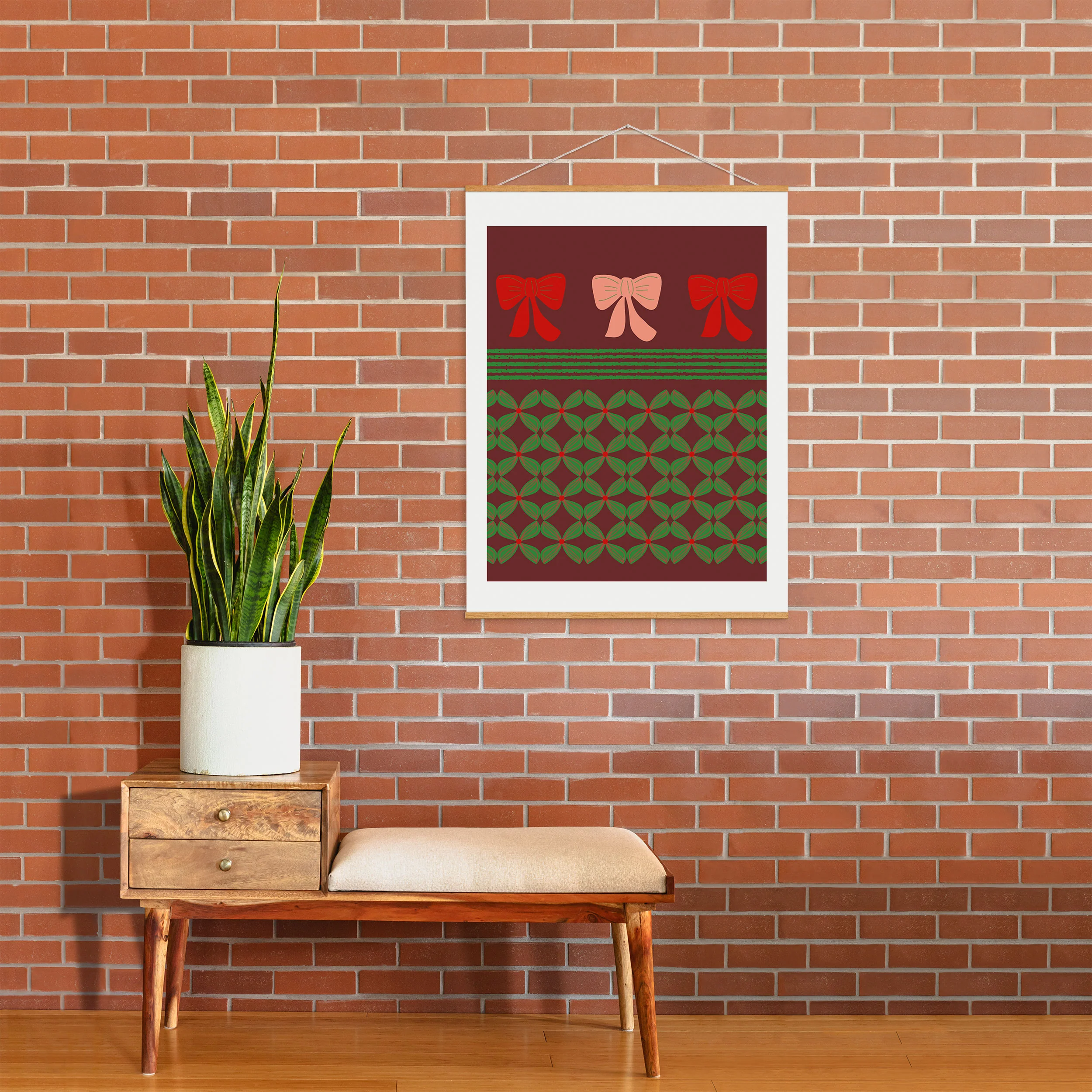 Mirimo Bows and Christmas Greens Art Print - Image 50