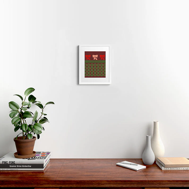 Mirimo Bows and Christmas Greens Framed Art Print - Image 40