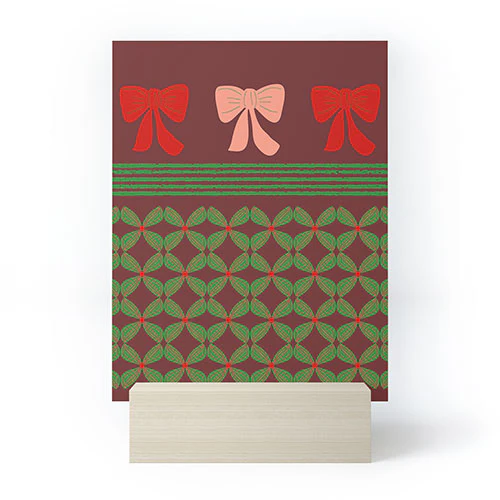 Mirimo Bows and Christmas Greens Mini Art Print