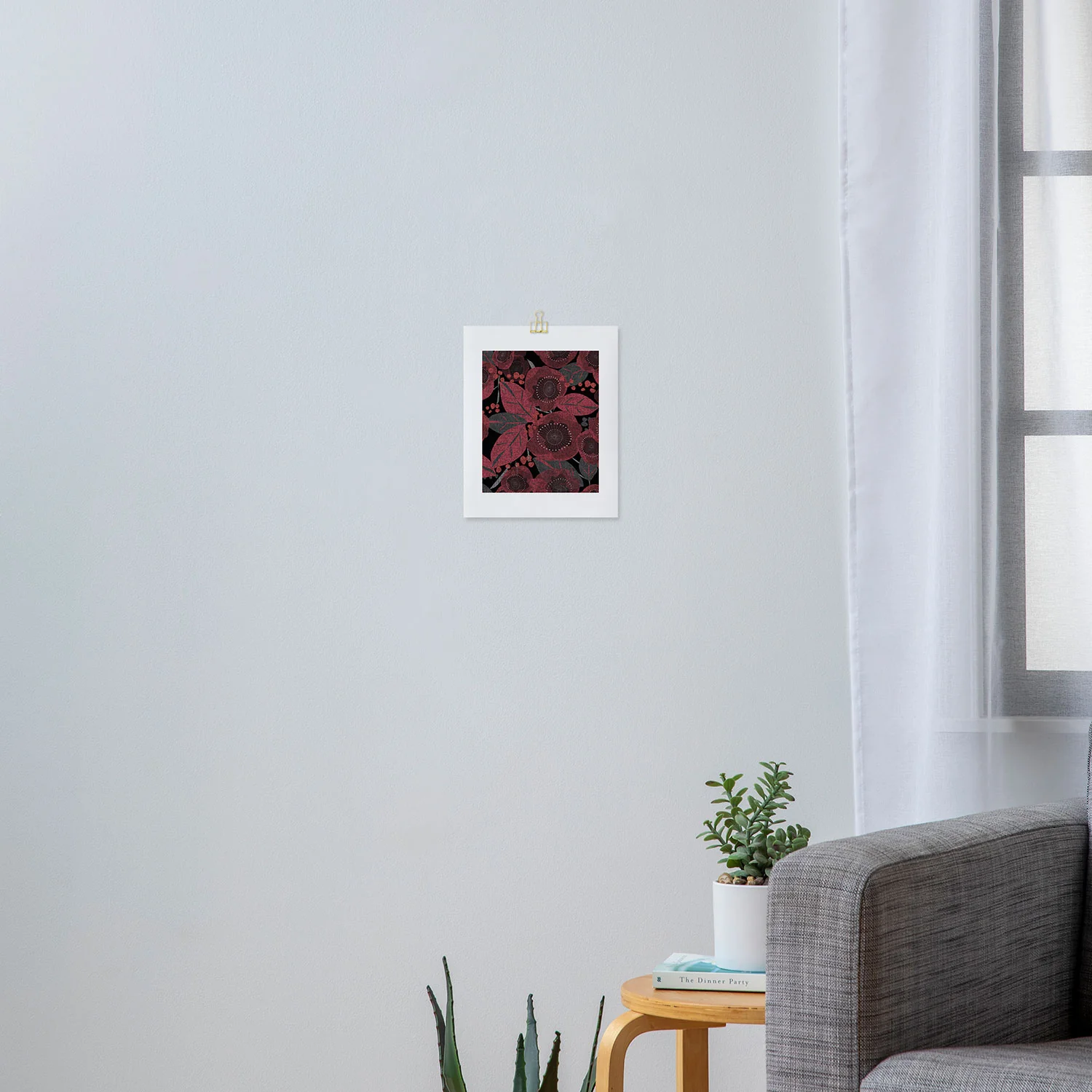 Mirimo Dark Red Romance Art Print - Image 3