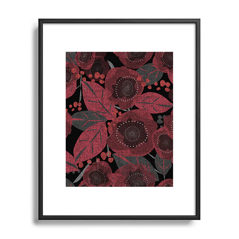 Mirimo Dark Red Romance Metal Framed Art Print - Image 9