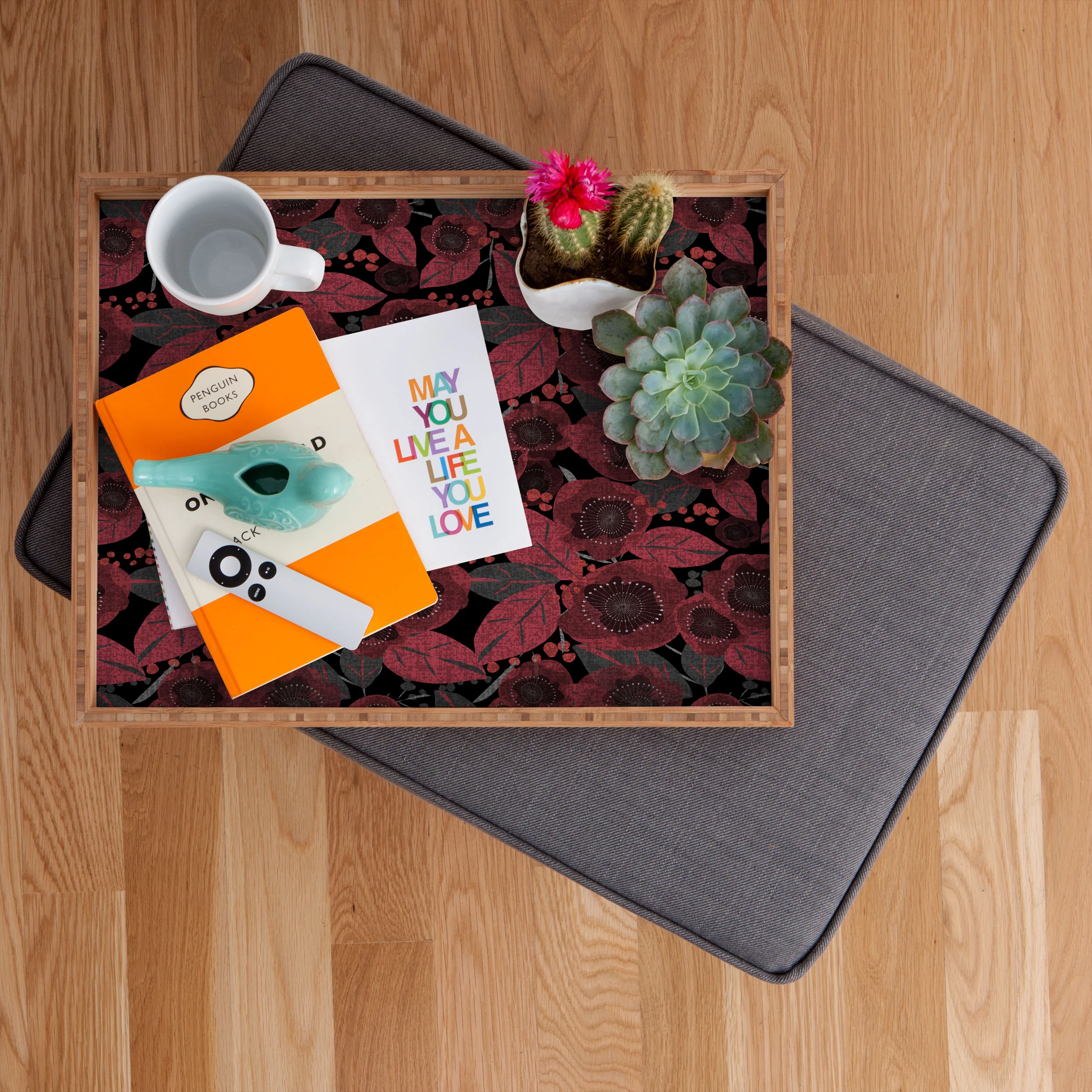 Mirimo Dark Red Romance Rectangular Tray - Image 2
