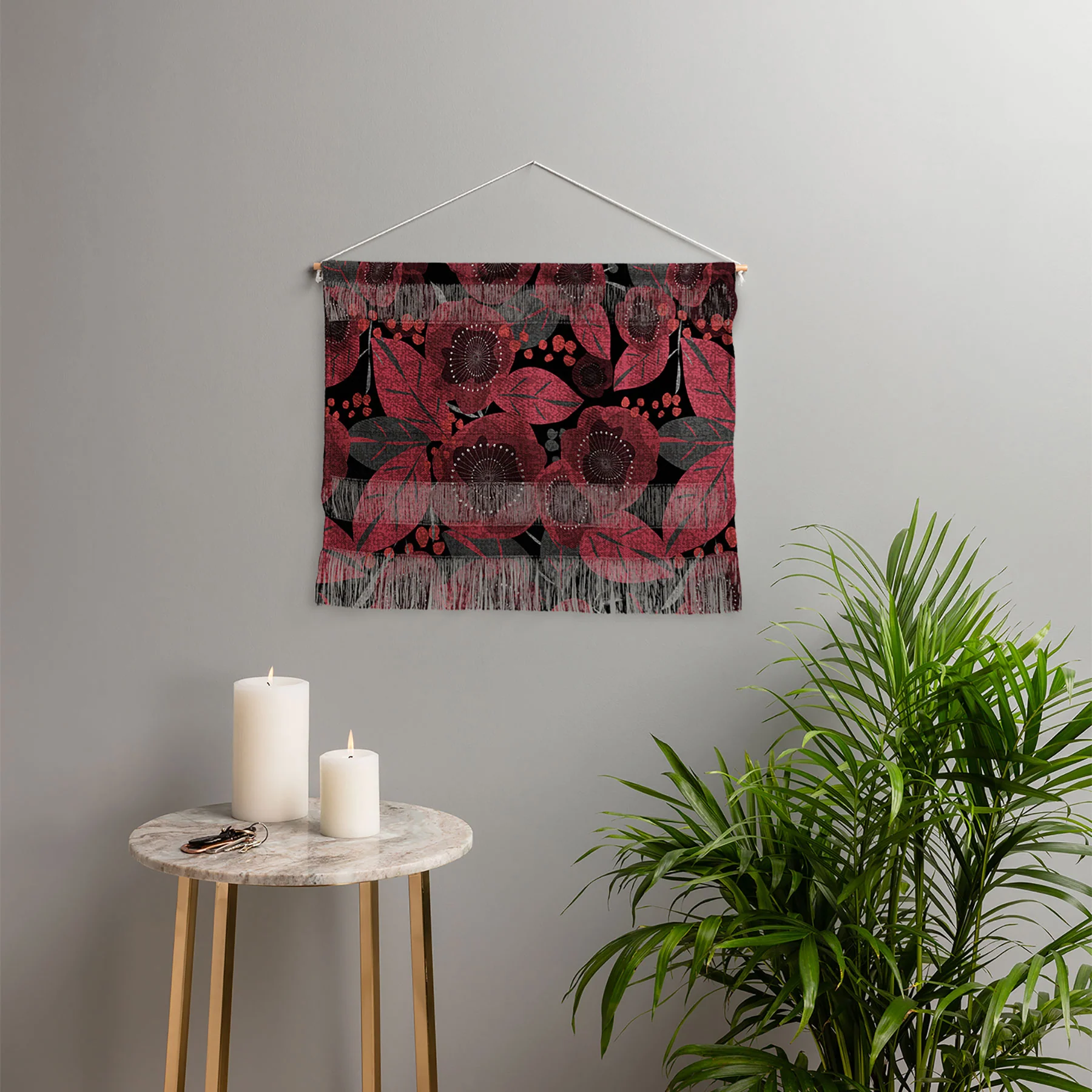 Mirimo Dark Red Romance Wall Hanging Landscape - Image 3