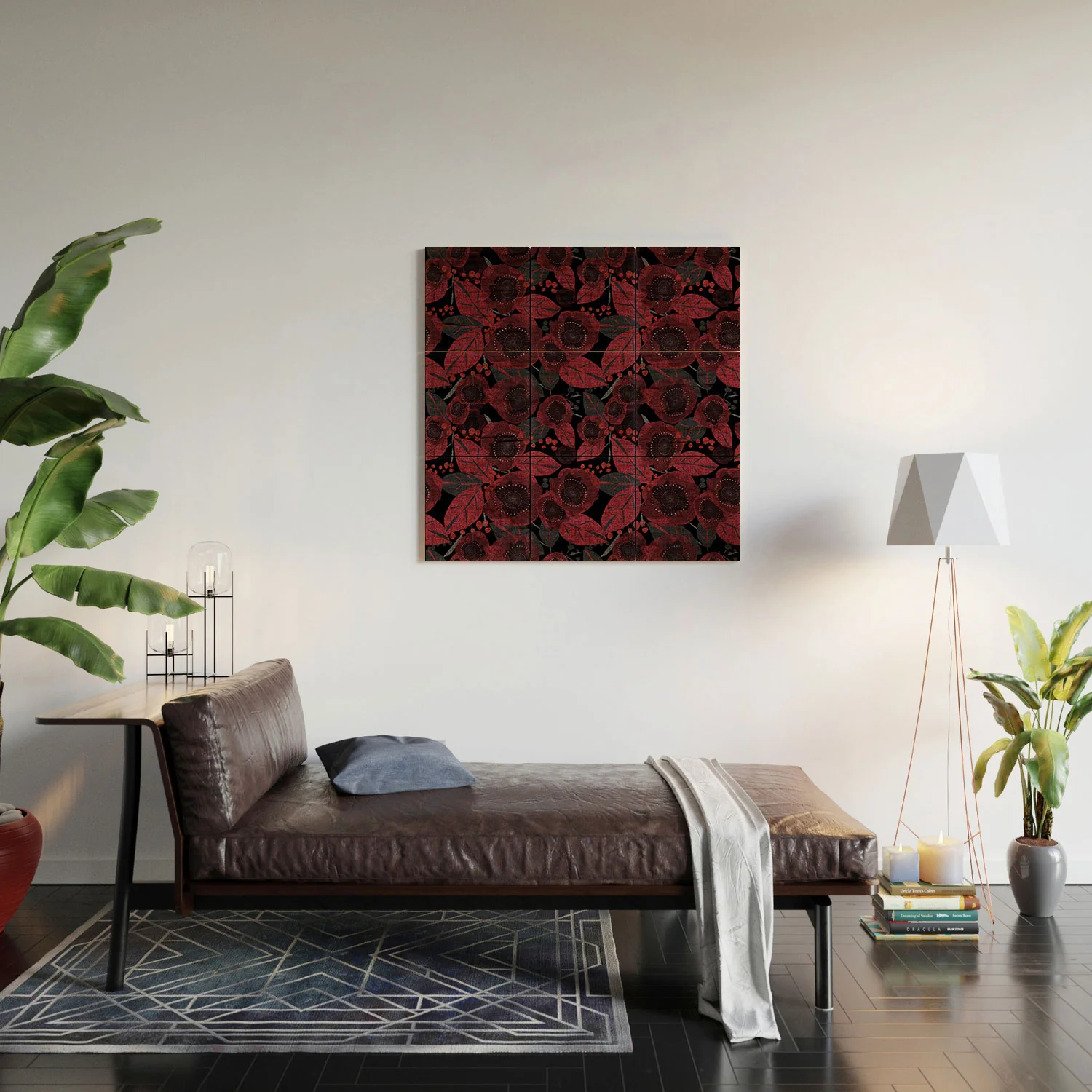 Mirimo Dark Red Romance Wood Wall Mural - Image 4