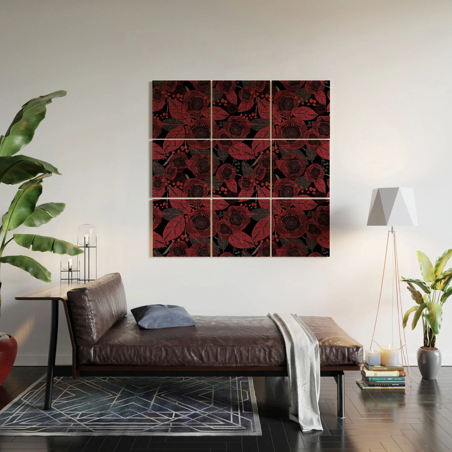 Mirimo Dark Red Romance Wood Wall Mural - Image 5