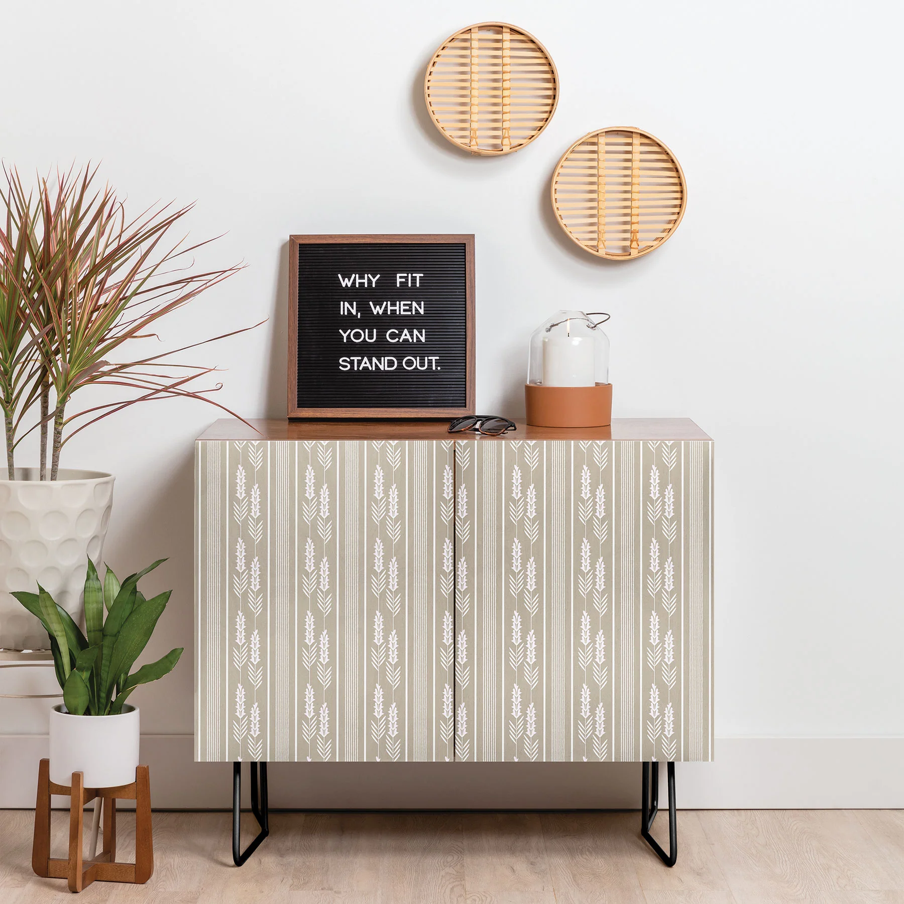 Mirimo Lavender Striped neutral Credenza - Image 6
