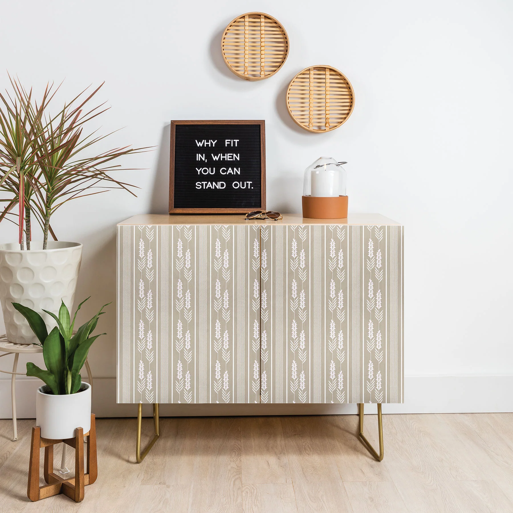 Mirimo Lavender Striped neutral Credenza - Image 9