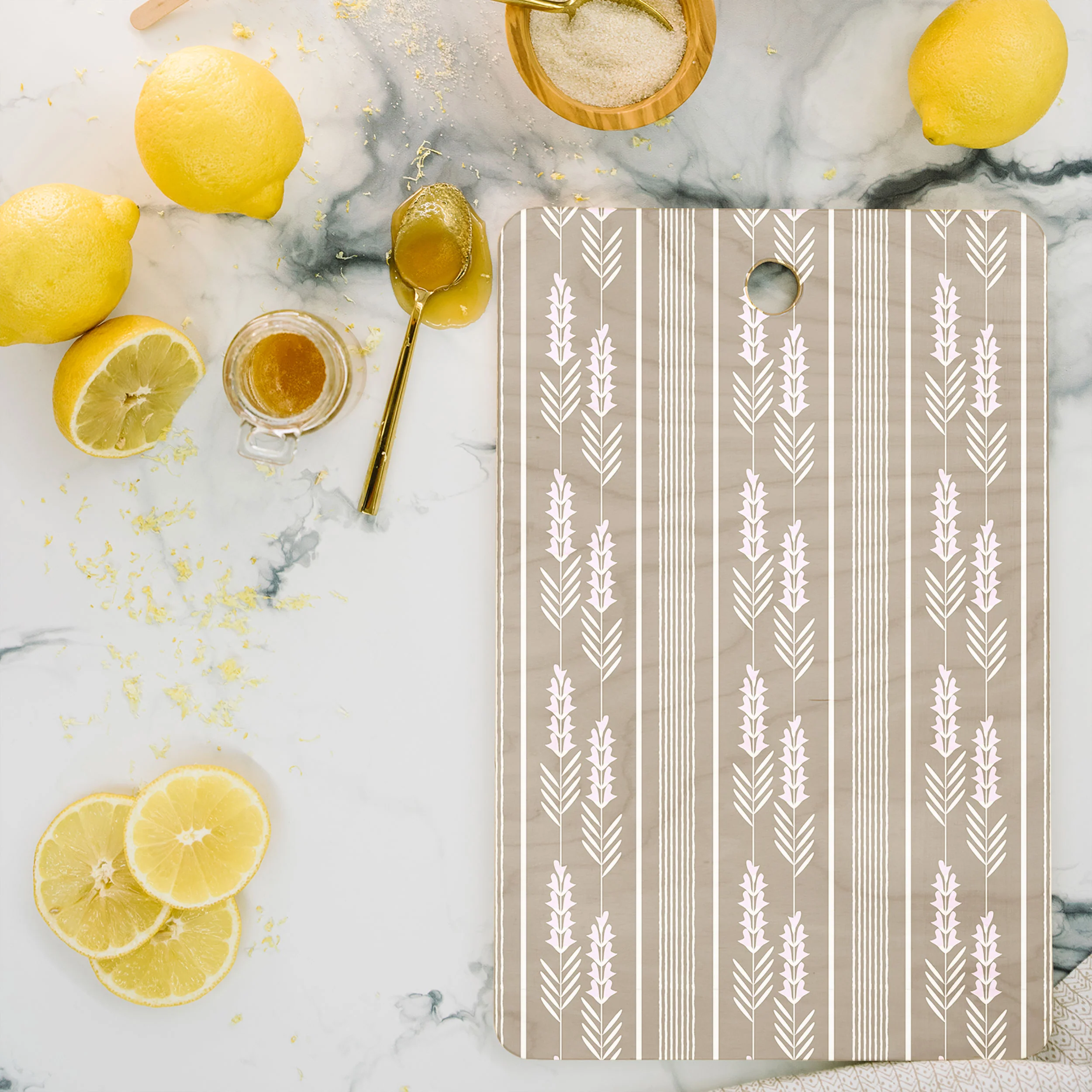 Mirimo Lavender Striped neutral Cutting Board Rectangle - Image 2