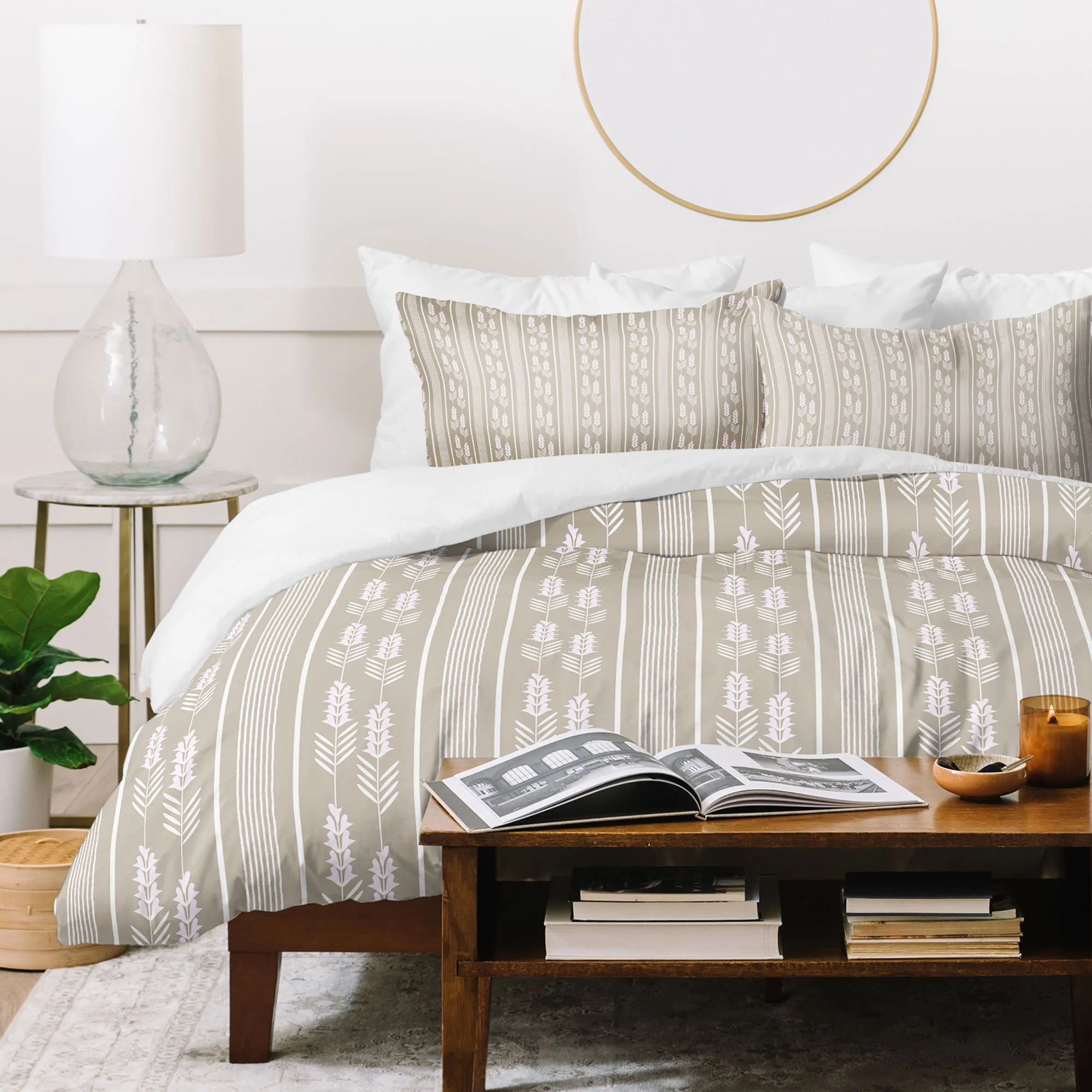 Mirimo Lavender Striped neutral Duvet Cover - Image 59