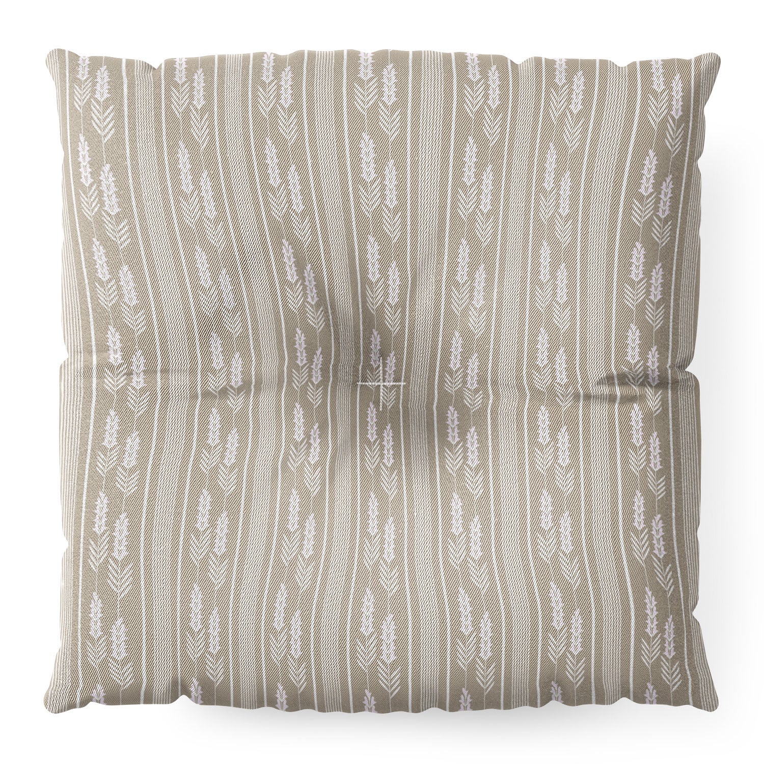 Mirimo Lavender Striped neutral Floor Pillow Square - Image 4