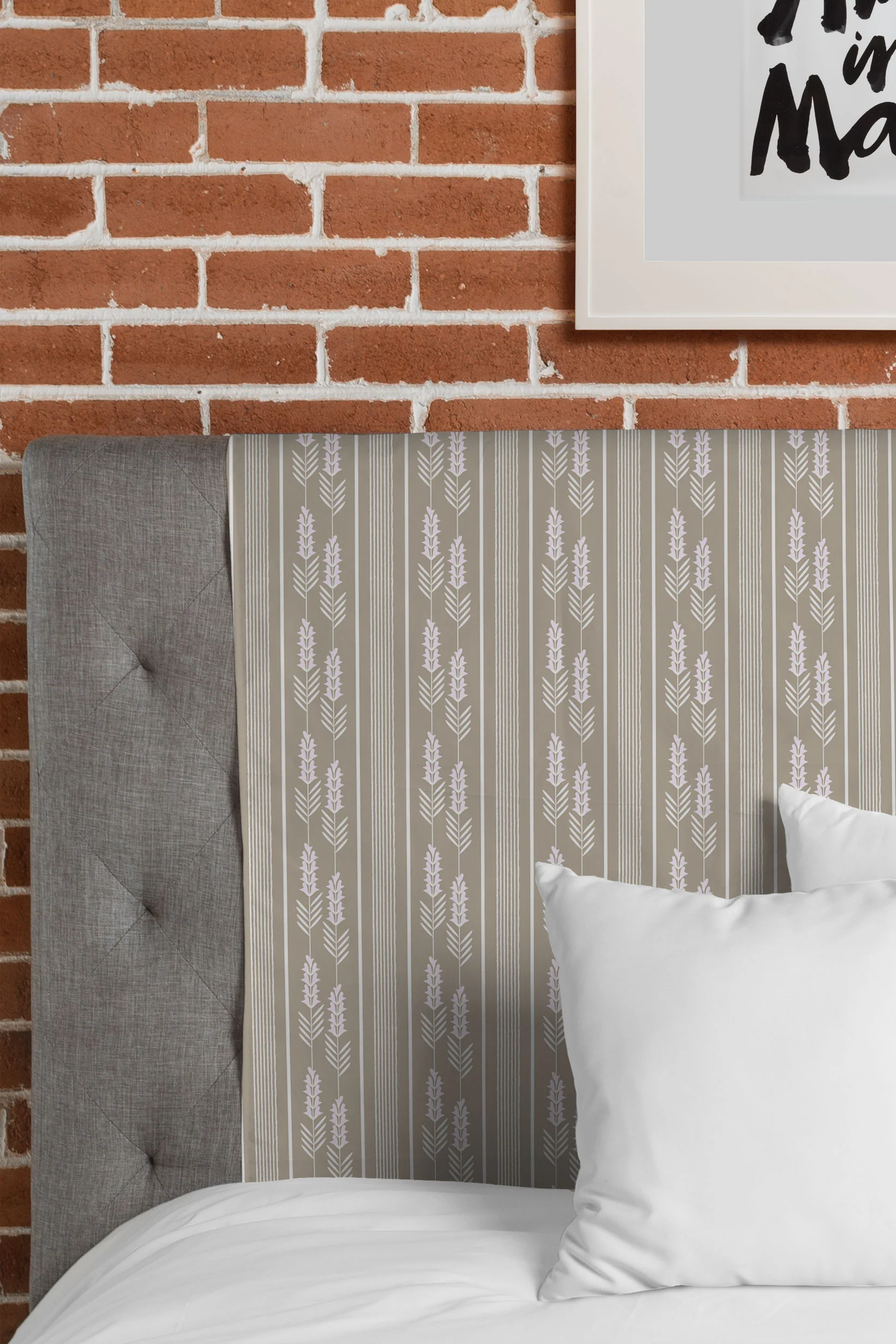 Mirimo Lavender Striped neutral Tapestry - Image 3