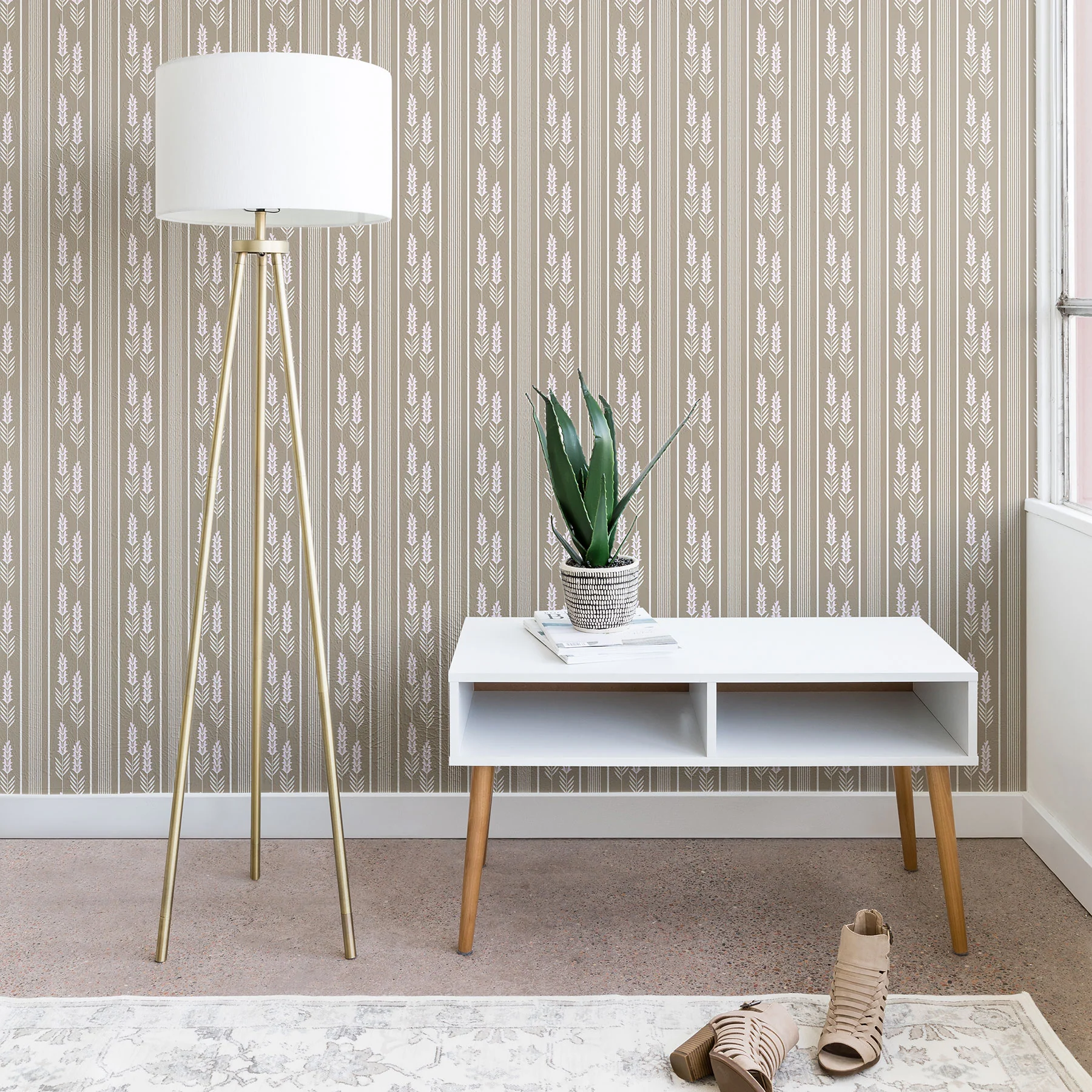 Mirimo Lavender Striped neutral Wallpaper - Image 2