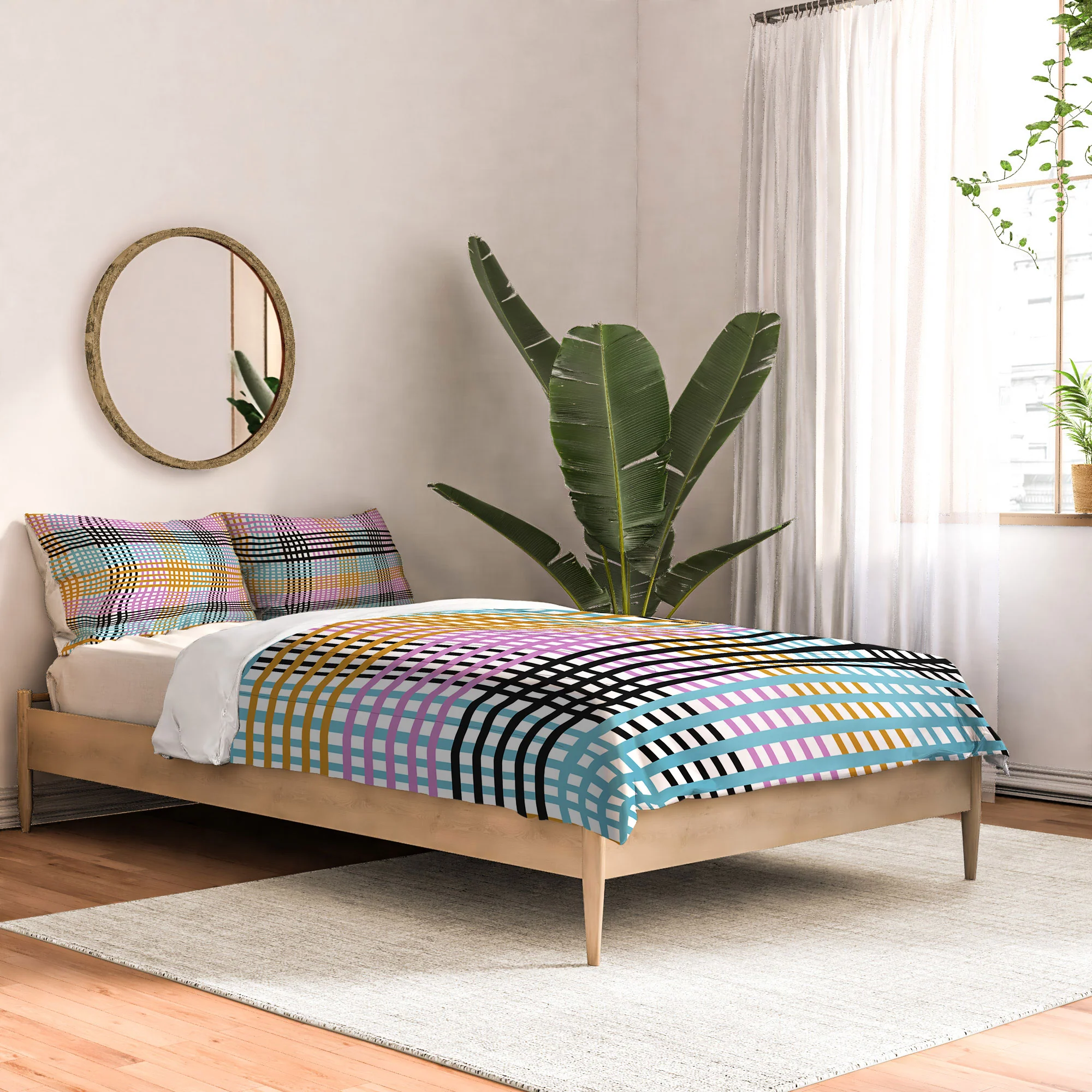 Mirimo Multicolor Gingham Grid Comforter - Image 11