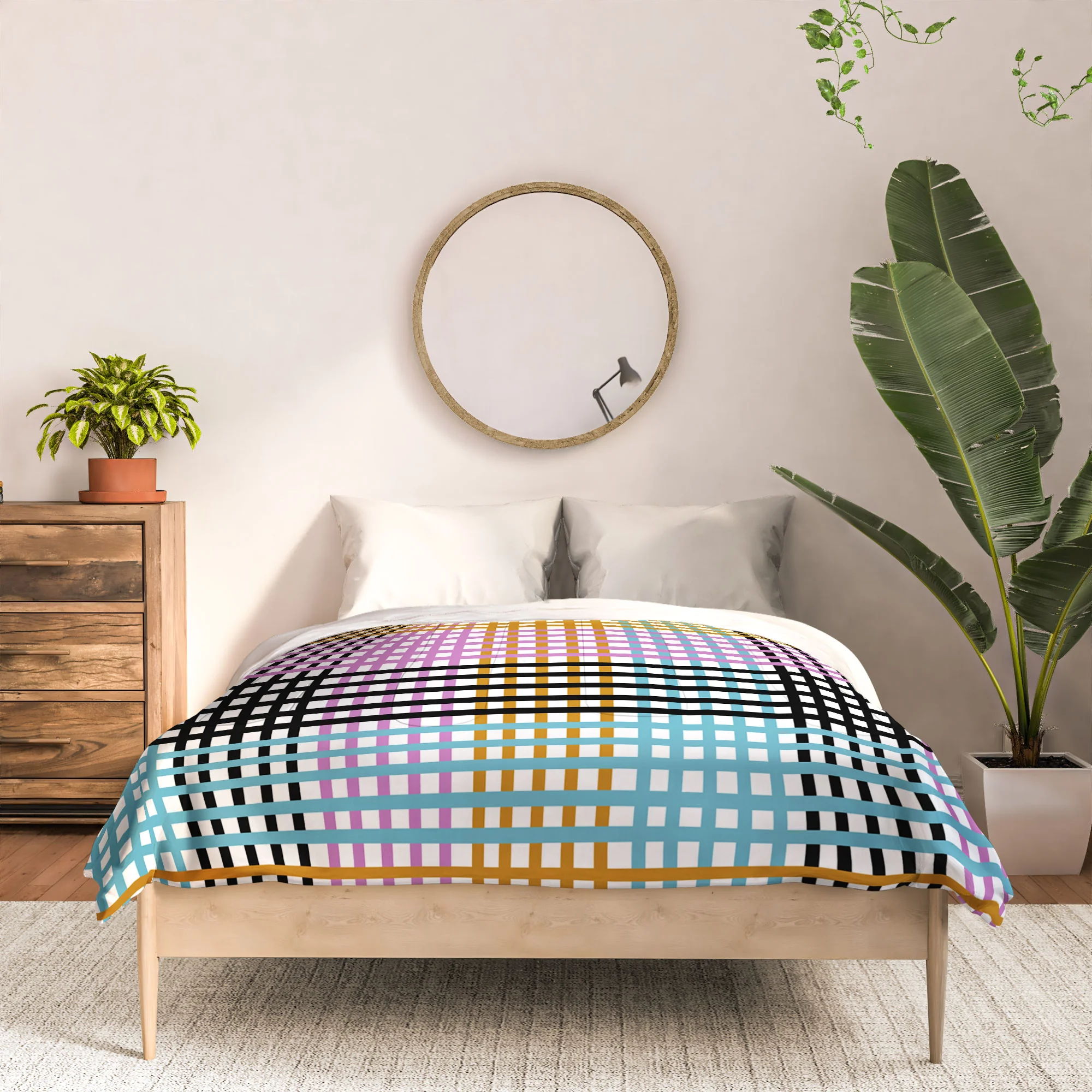 Mirimo Multicolor Gingham Grid Comforter - Image 12