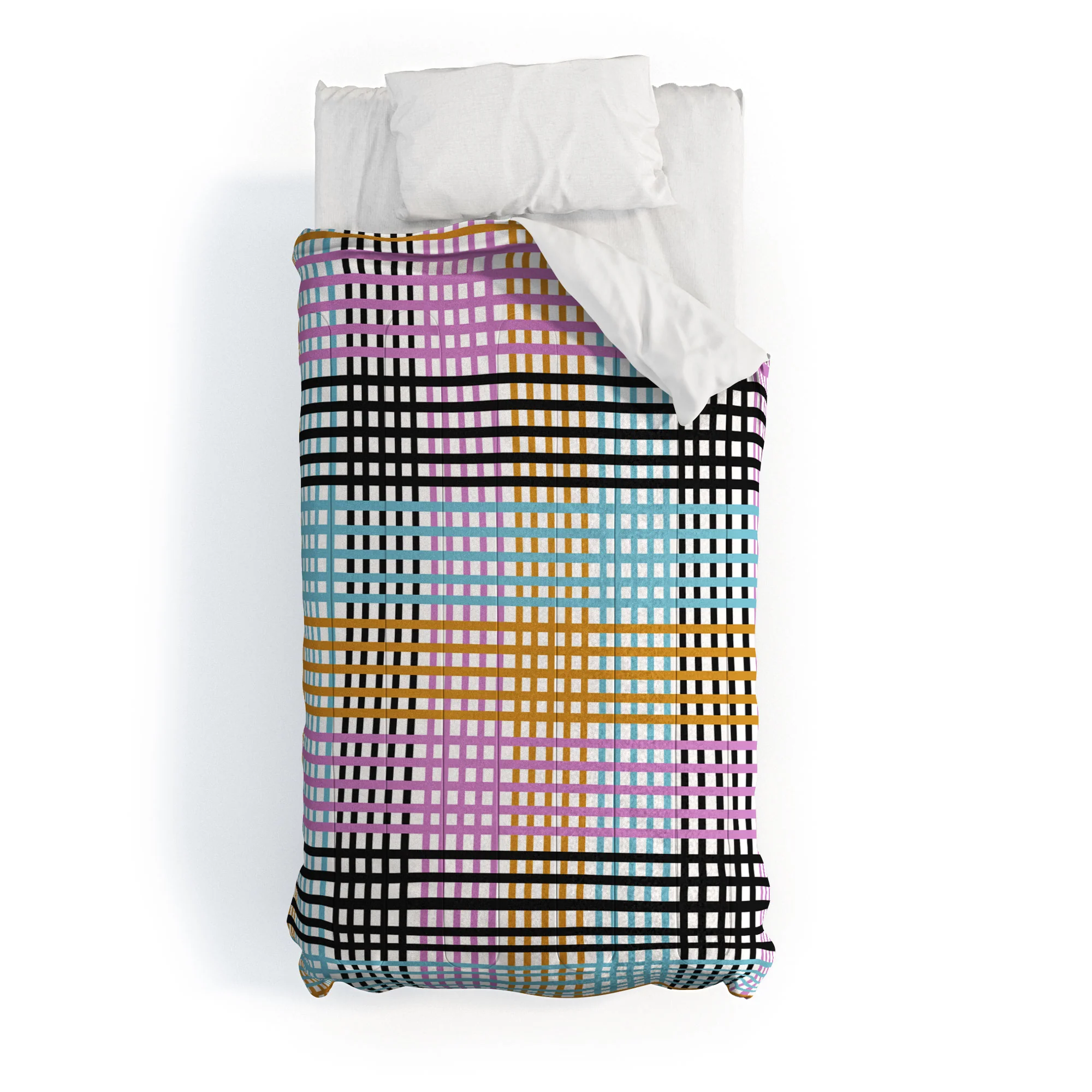 Mirimo Multicolor Gingham Grid Comforter - Image 4