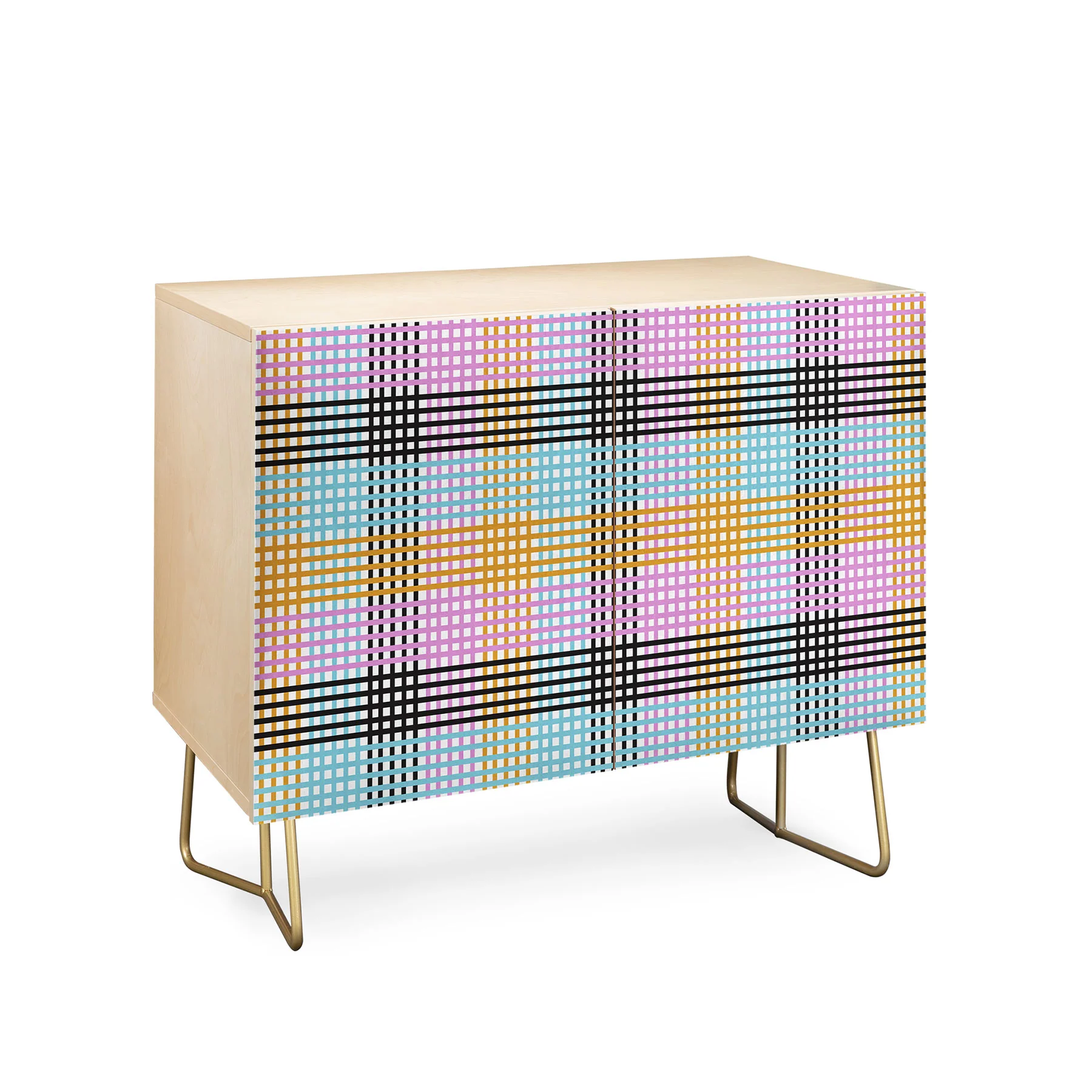 Mirimo Multicolor Gingham Grid Credenza - Image 8