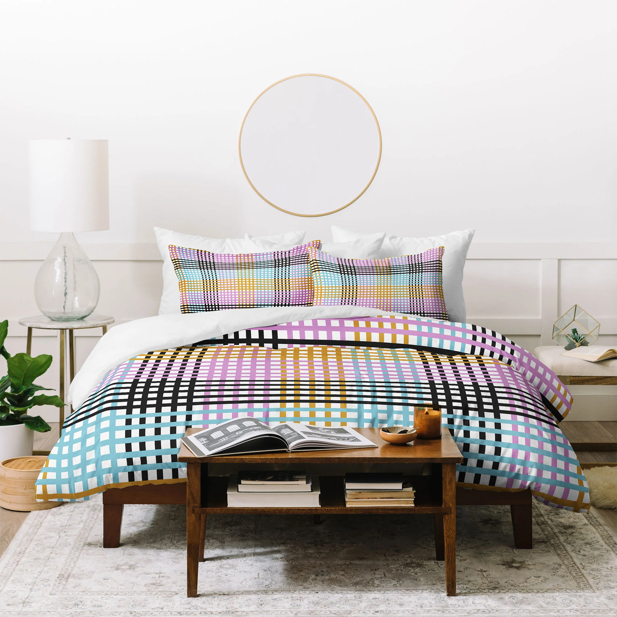 Mirimo Multicolor Gingham Grid Duvet Cover - Image 28