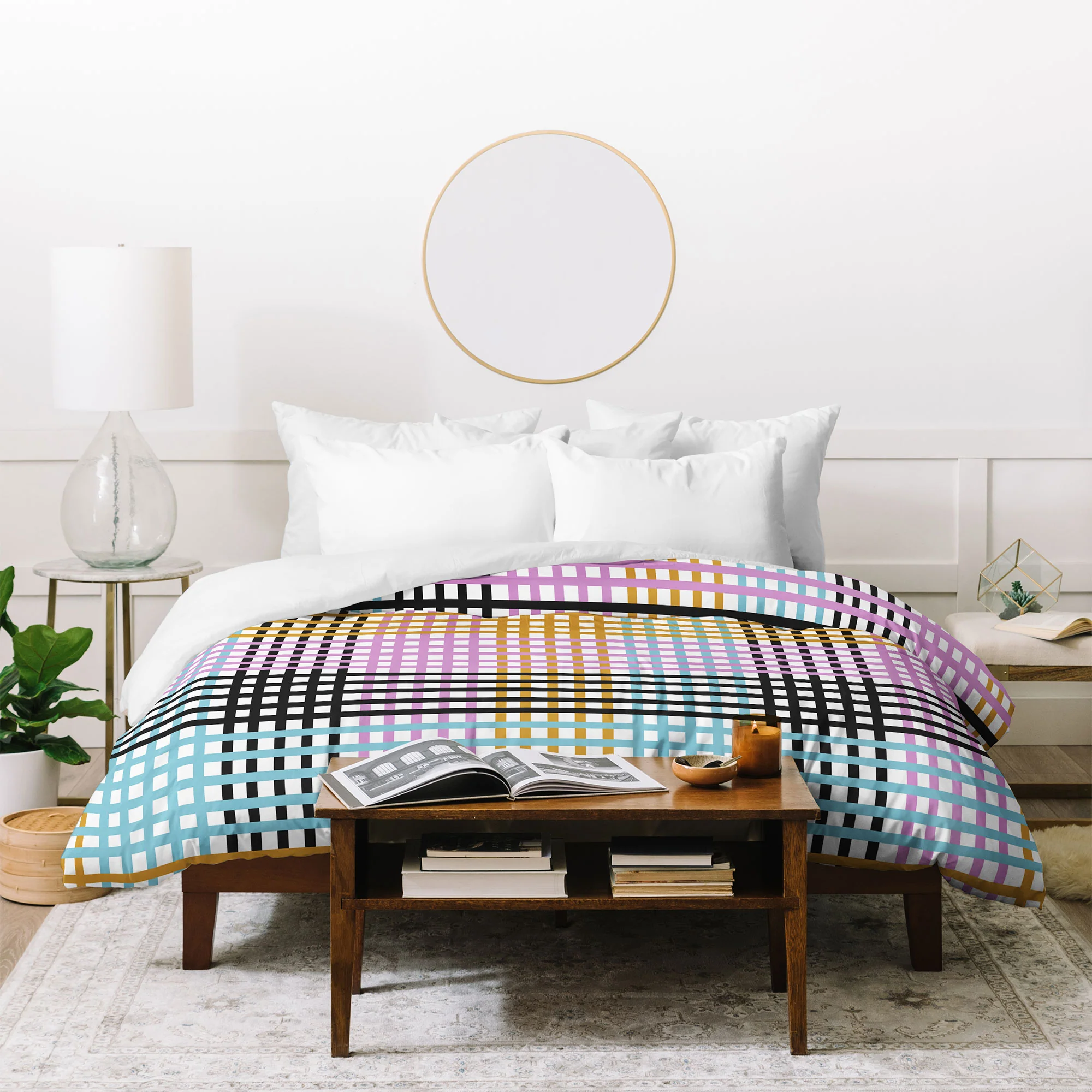 Mirimo Multicolor Gingham Grid Duvet Cover - Image 8