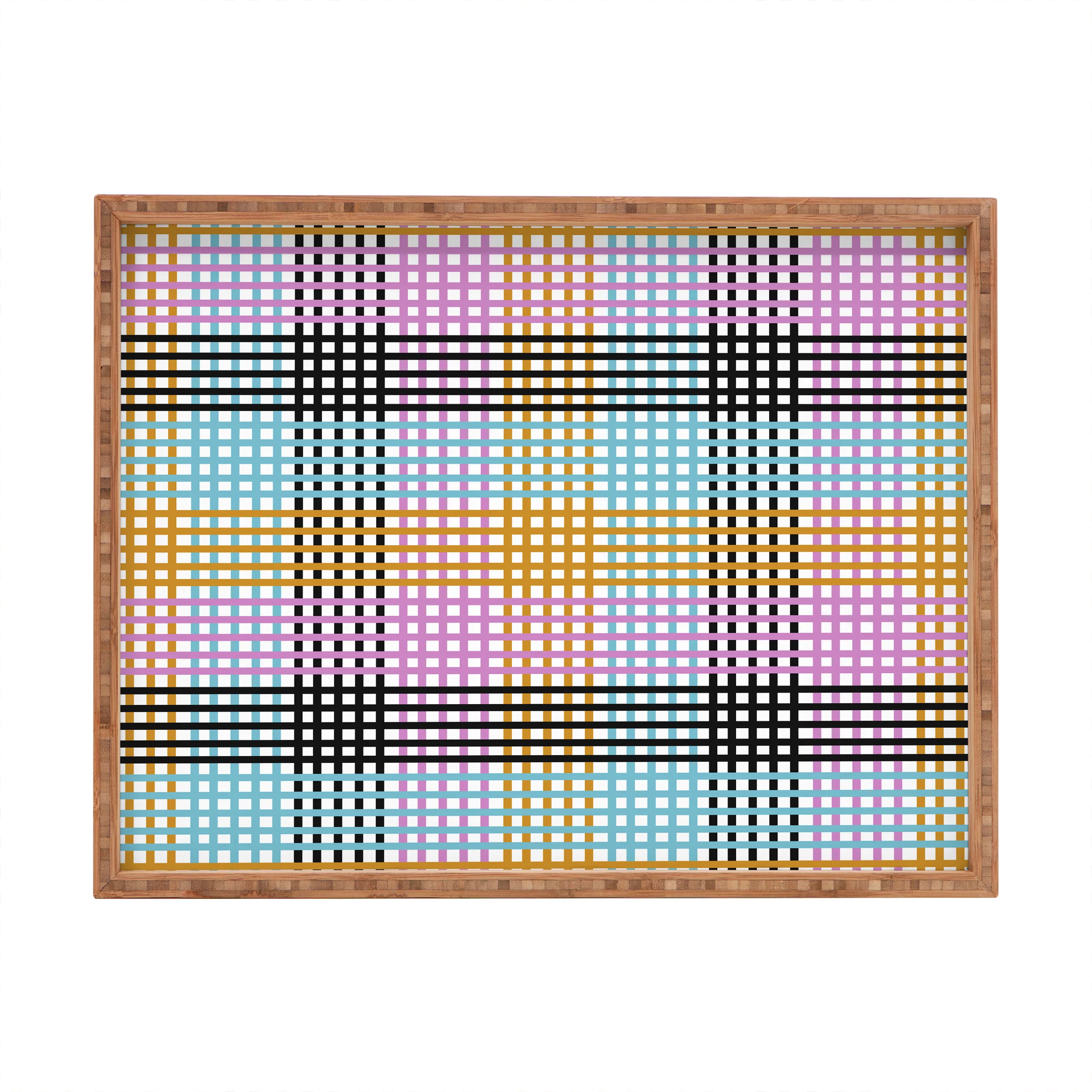 Mirimo Multicolor Gingham Grid Rectangular Tray
