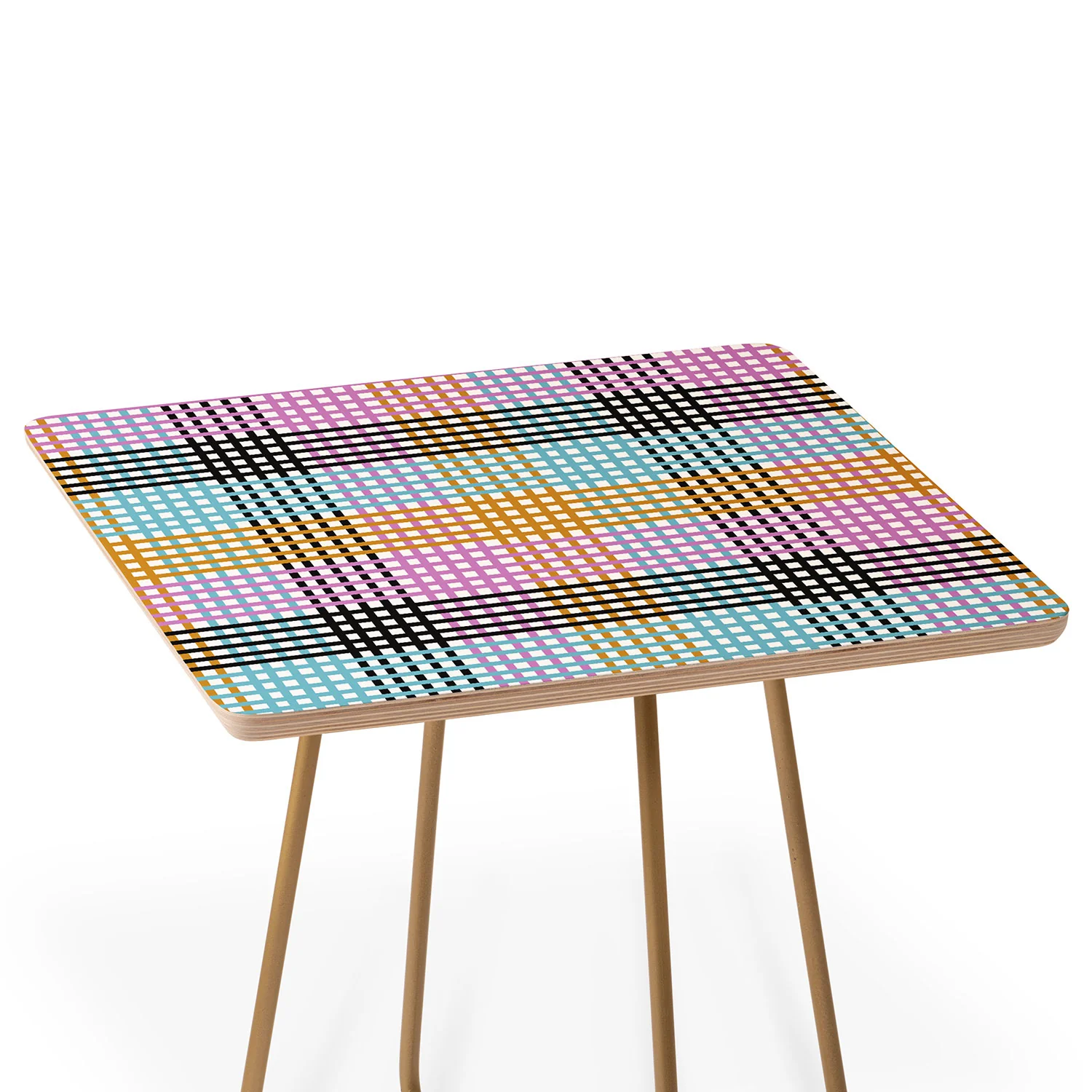 Mirimo Multicolor Gingham Grid Side Table - Image 3