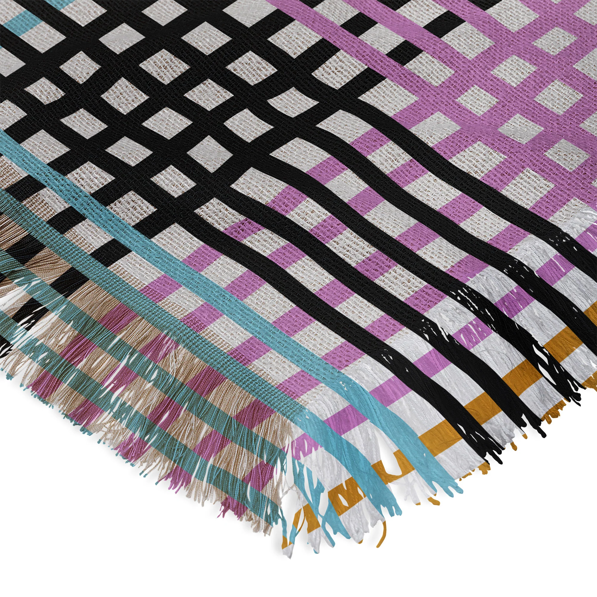 Mirimo Multicolor Gingham Grid Throw Blanket - Image 5