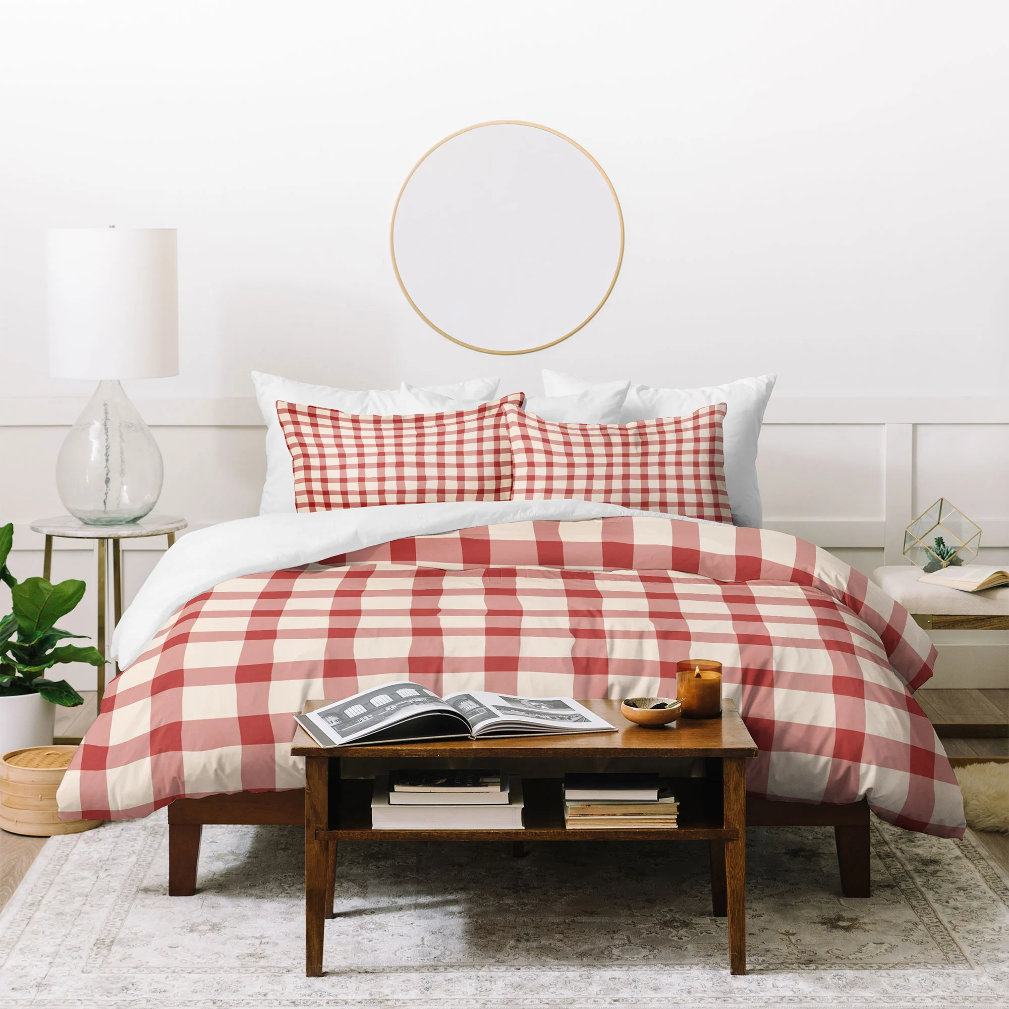 Mirimo Organic Gingham Red Duvet Cover - Image 48