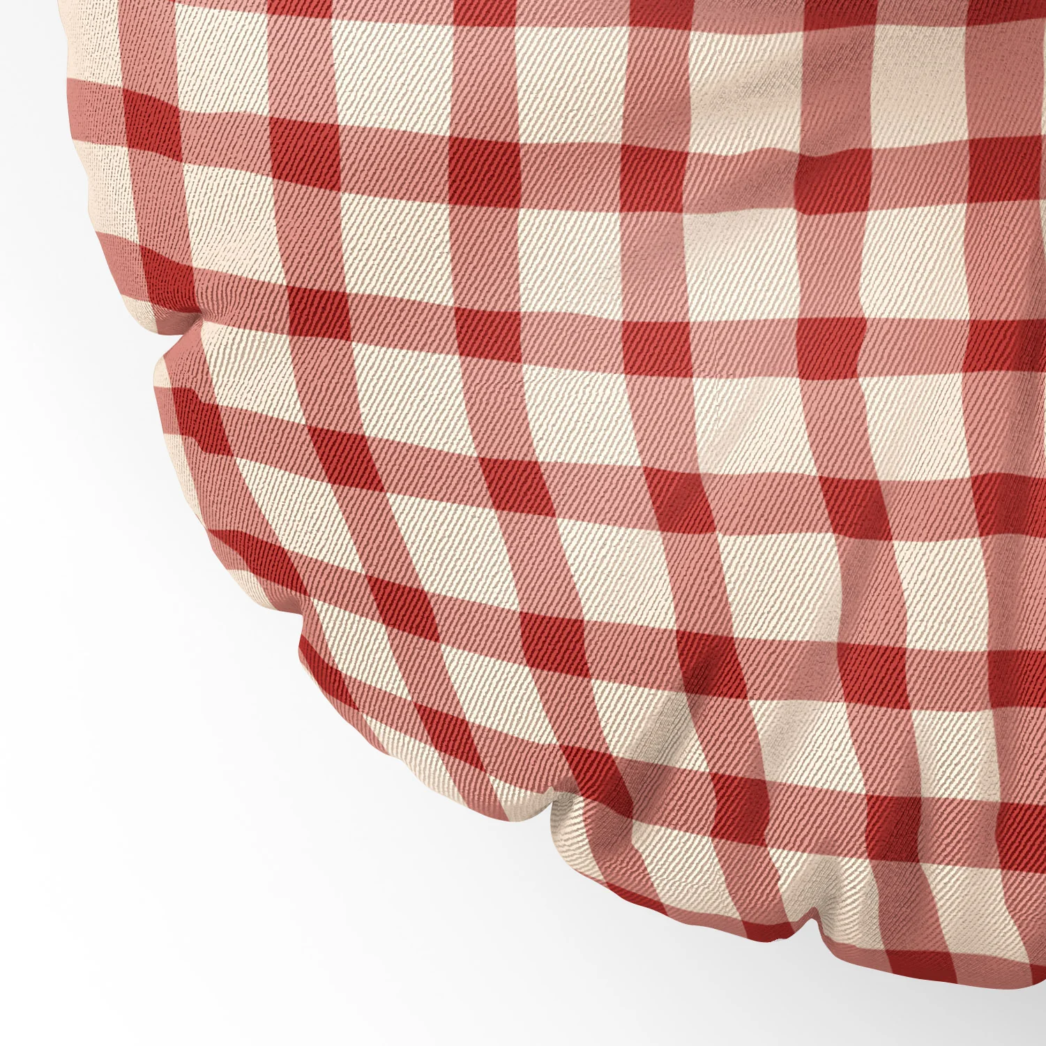 Mirimo Organic Gingham Red Floor Pillow Round - Image 5