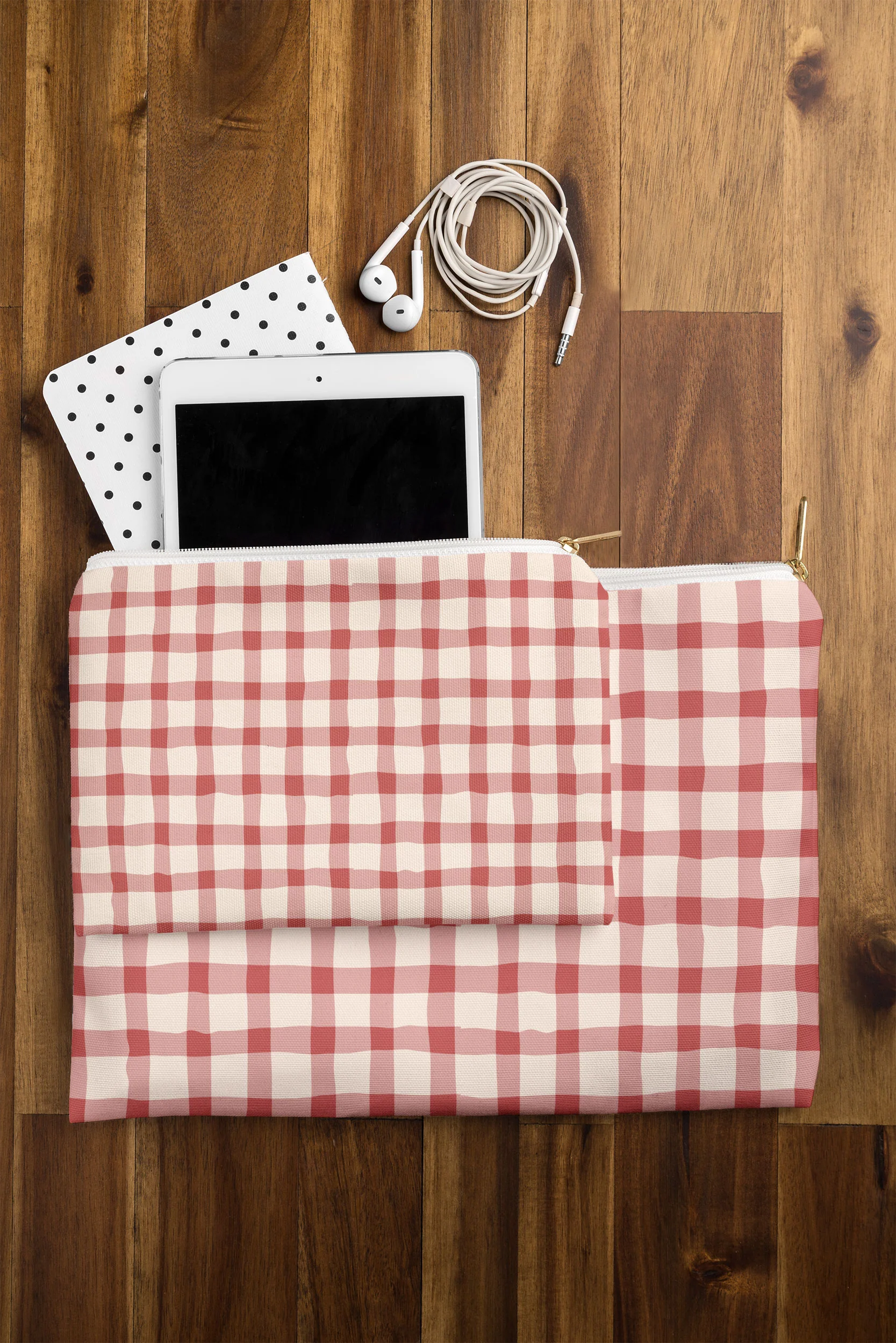 Mirimo Organic Gingham Red Pouch - Image 2